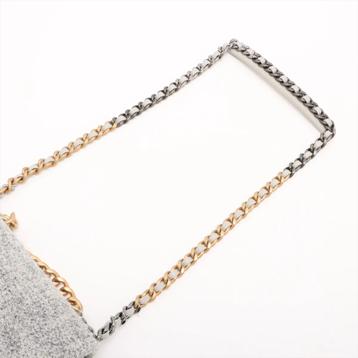 19 Tweed Chain Shoulder Bag Gray Gold Hardware TK843K1L Random Plate AS1160 — view 5