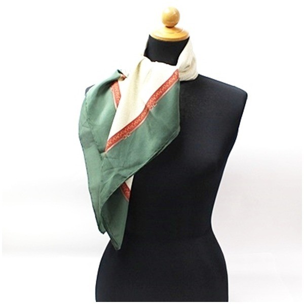 scarf, green x beige — view 3