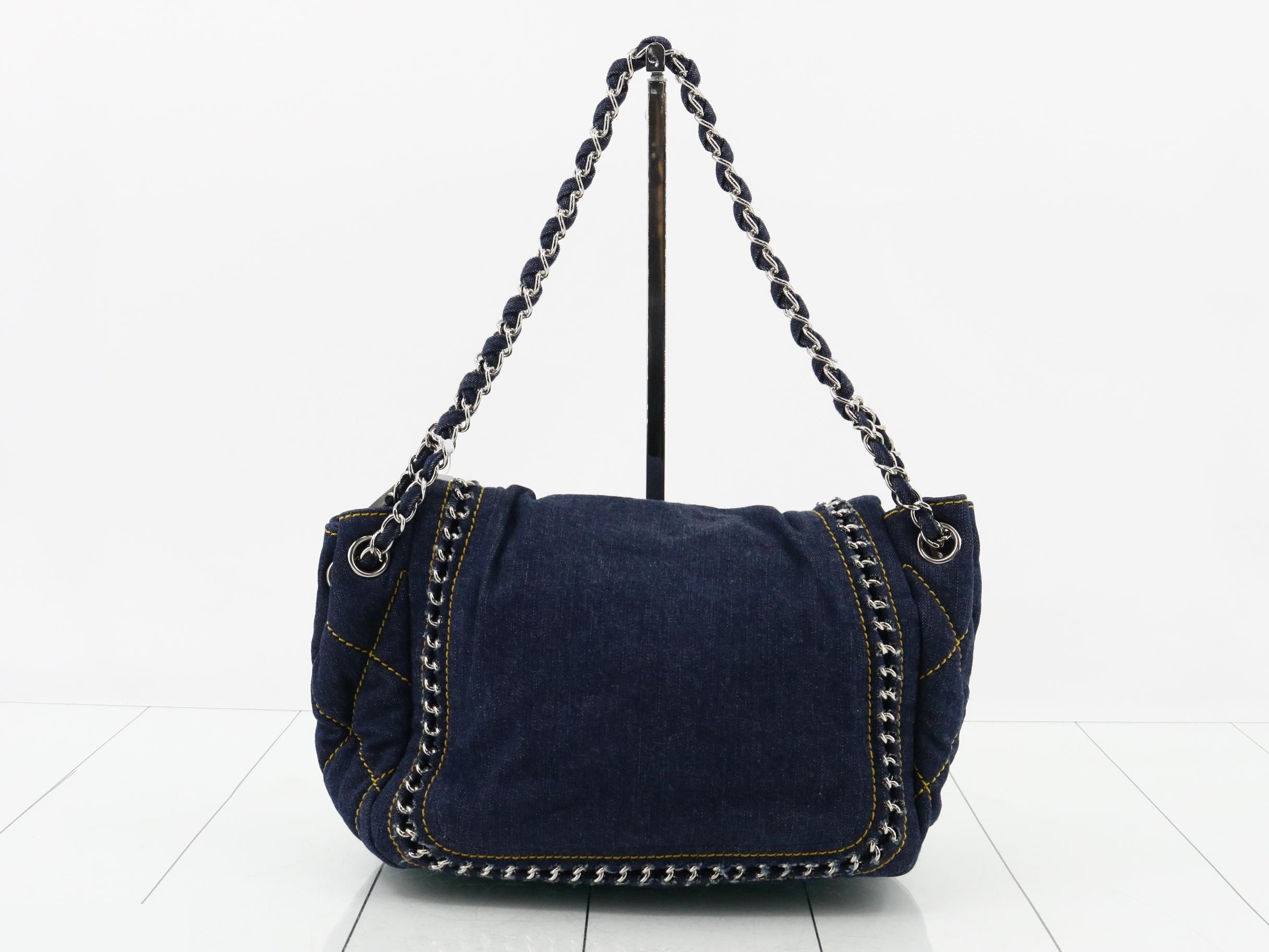 Denim Coco Mark Flap Shoulder Bag — view 2