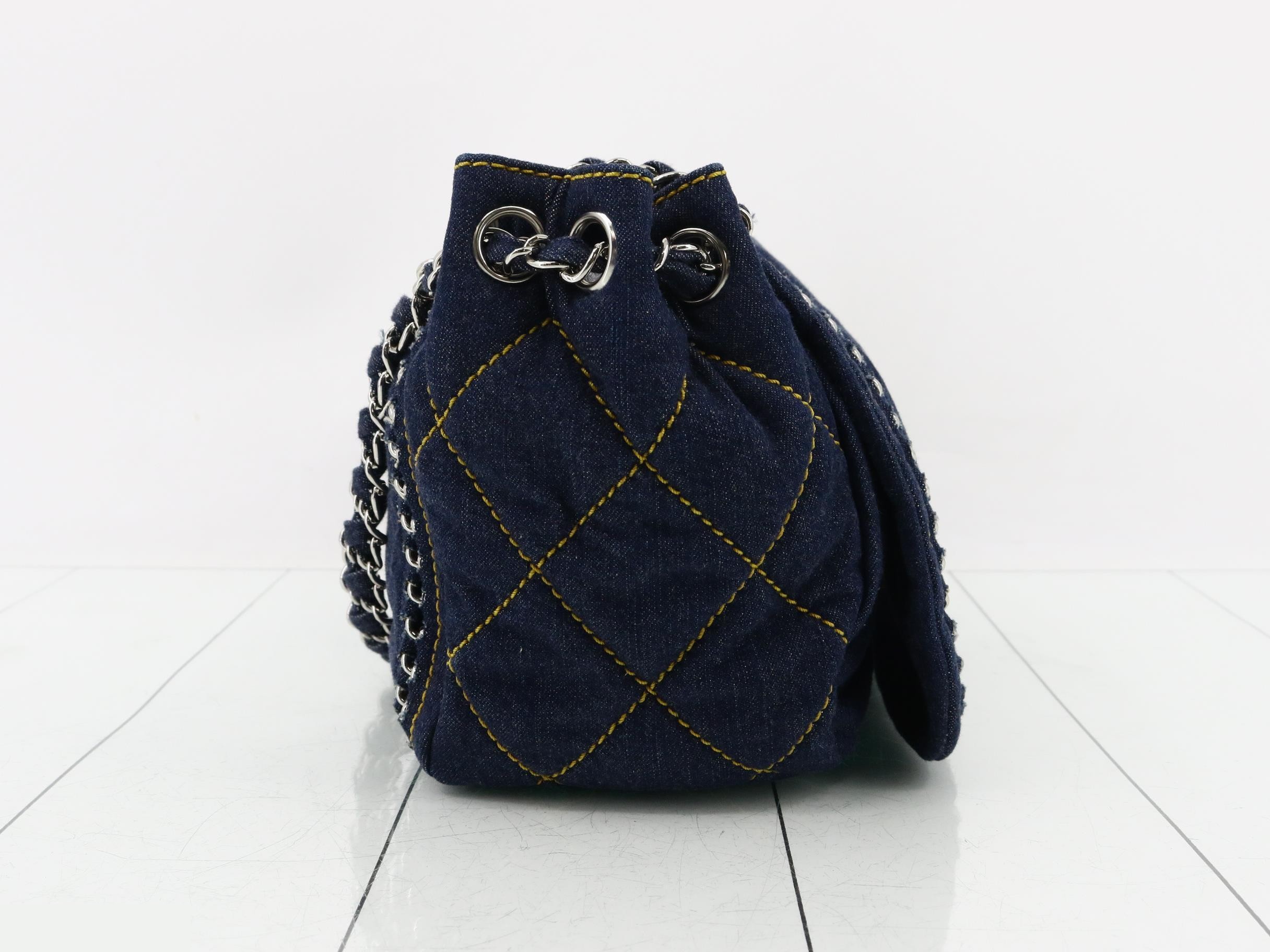 Denim Coco Mark Flap Shoulder Bag — view 4