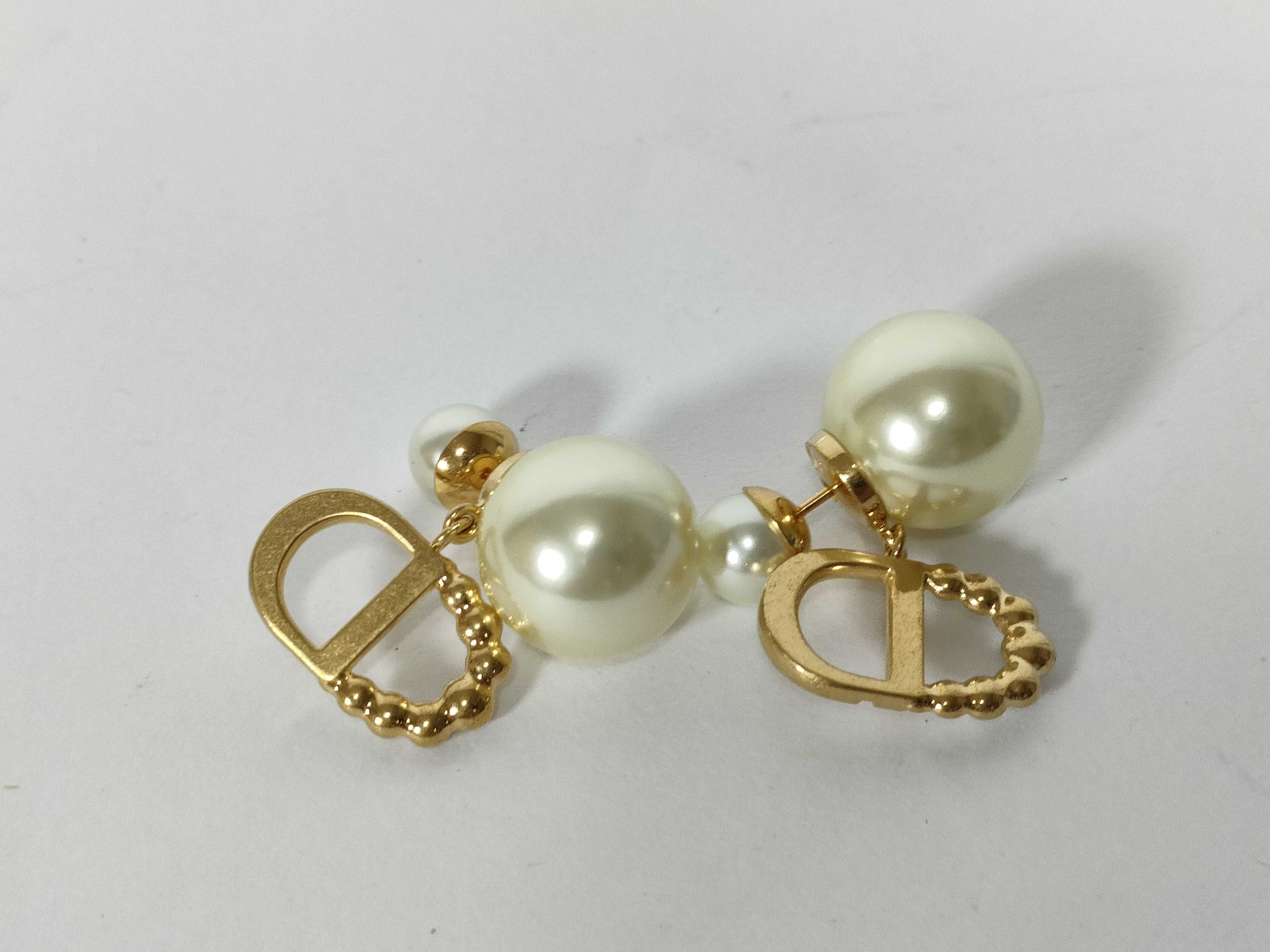 Tribal Pearl CD Logo Earrings — view 2