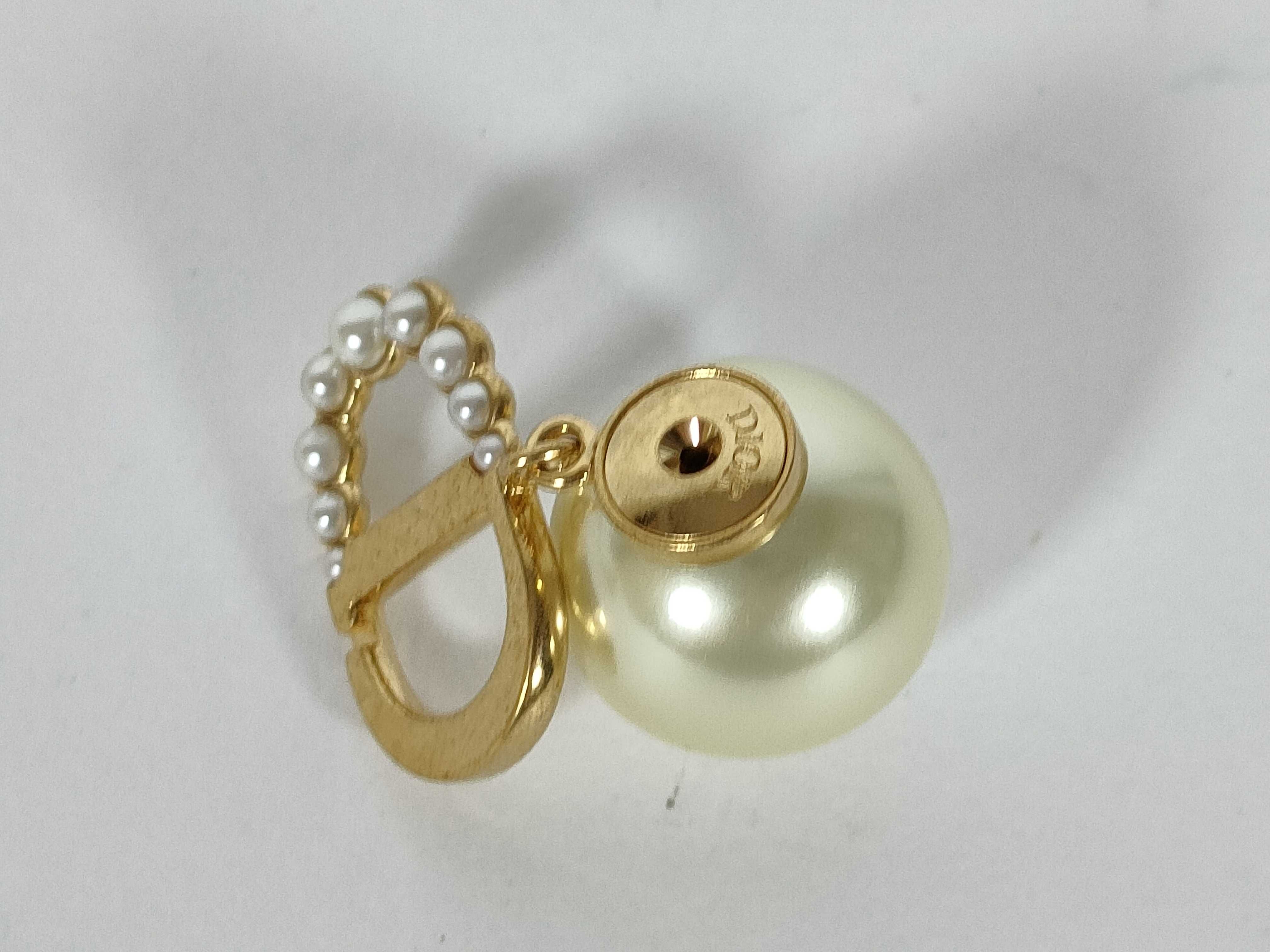 Tribal Pearl CD Logo Earrings — view 4