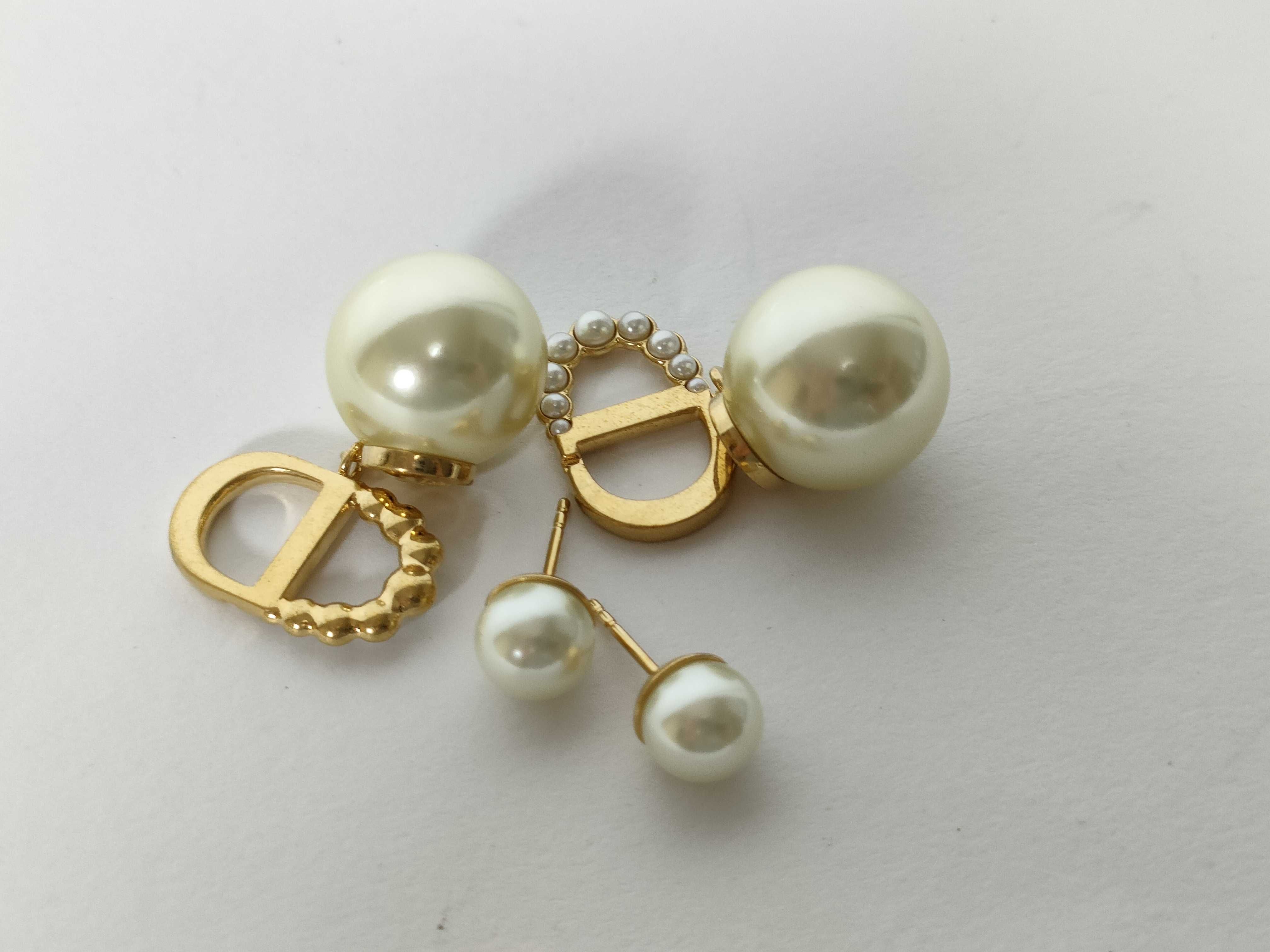 Tribal Pearl CD Logo Earrings — view 5