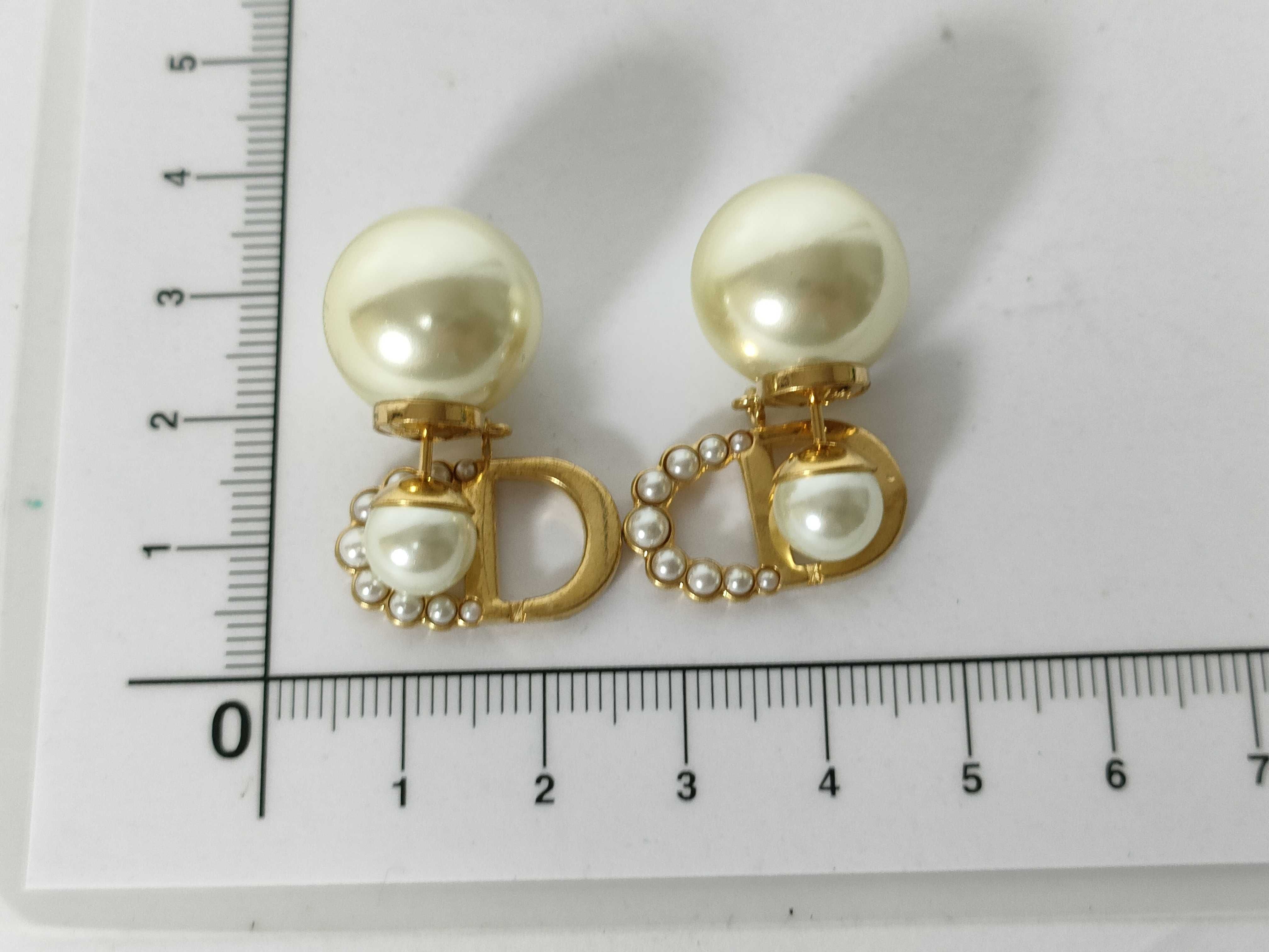 Tribal Pearl CD Logo Earrings — view 6