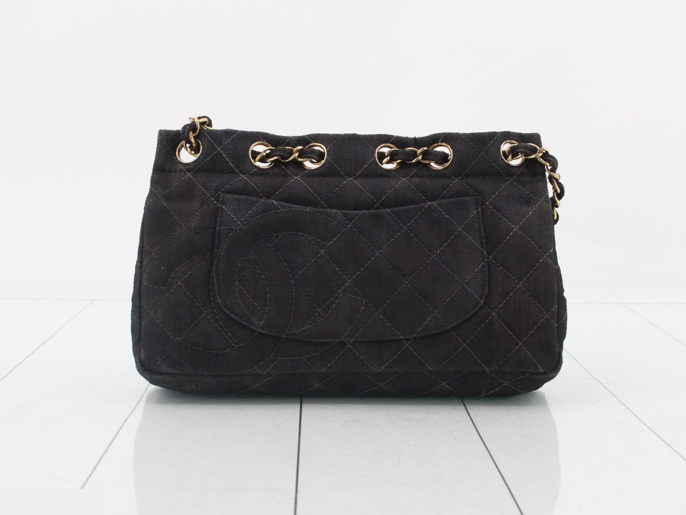 Matelassé denim shoulder bag — view 2