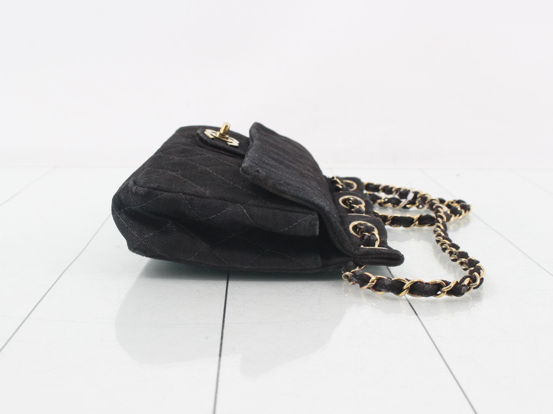 Matelassé denim shoulder bag — view 3
