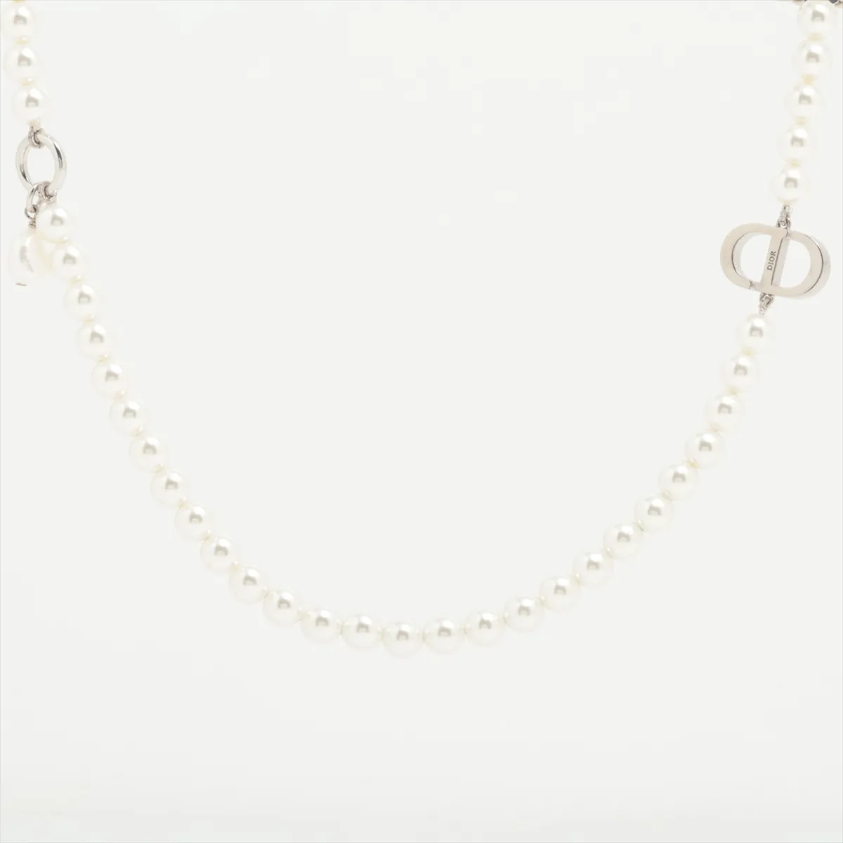 30 MONTAIGNE Necklace GP x Rhinestone x Fake Pearl Silver — view 2