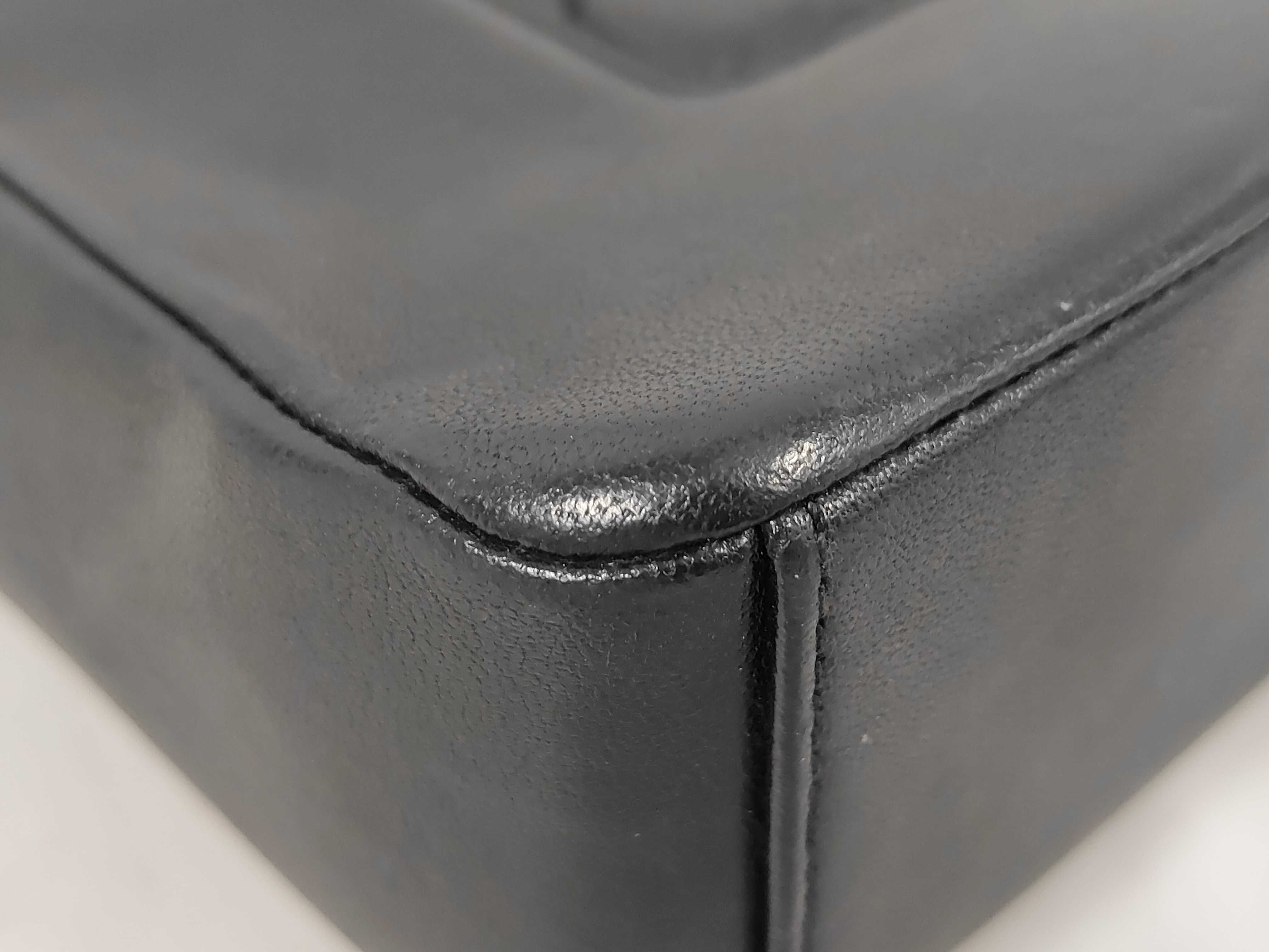 Chevron V-stitch Chain Shoulder Bag, Lambskin, Black, Gold Hardware, with original seal, serial number 24-series. — view 3