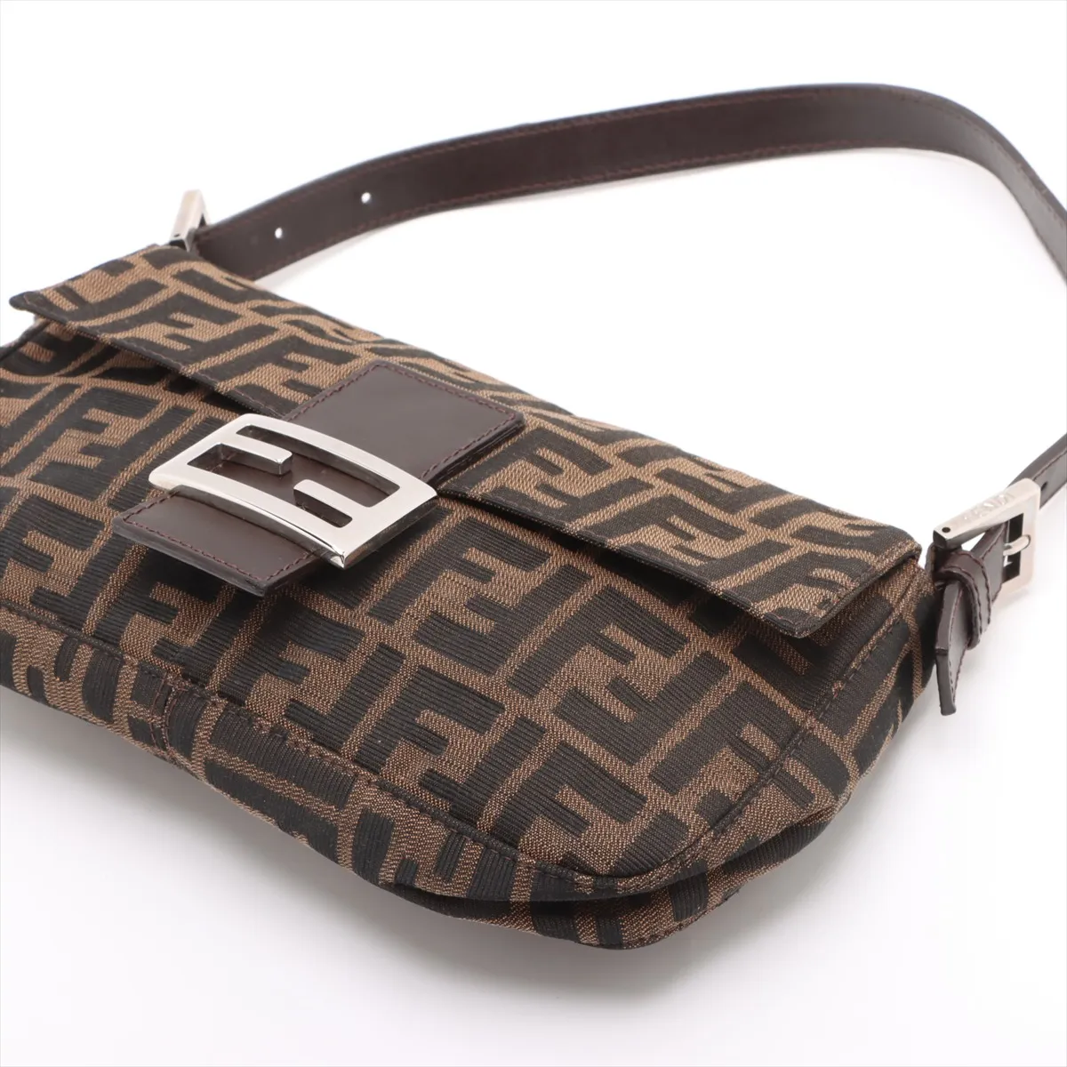 Zucca Mamma Bucket Canvas x Leather Shoulder Bag Brown — view 3