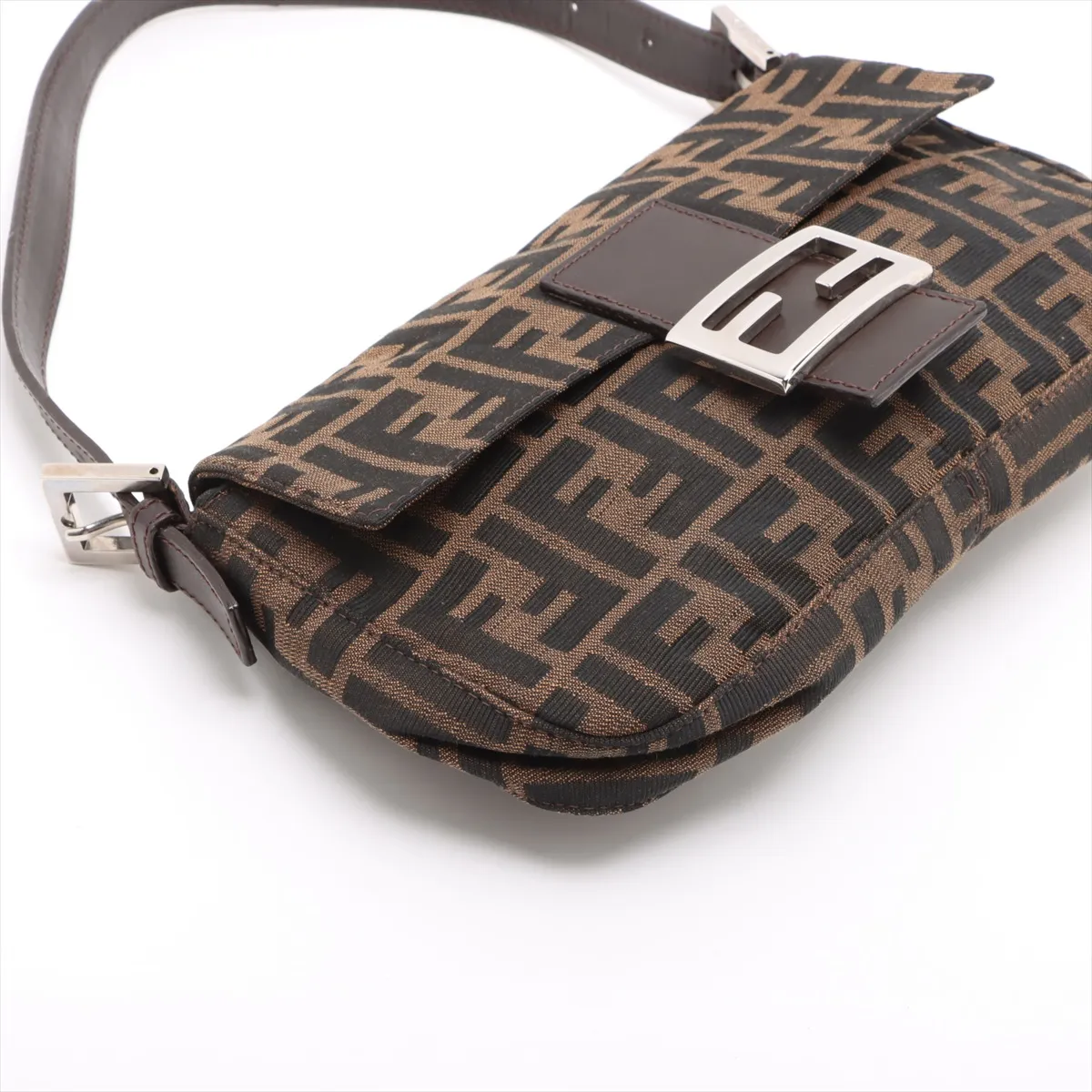 Zucca Mamma Bucket Canvas x Leather Shoulder Bag Brown — view 4