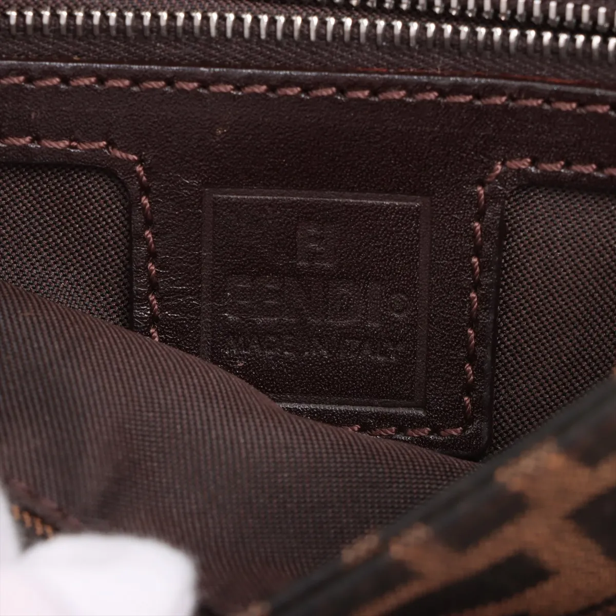 Zucca Mamma Bucket Canvas x Leather Shoulder Bag Brown — view 9