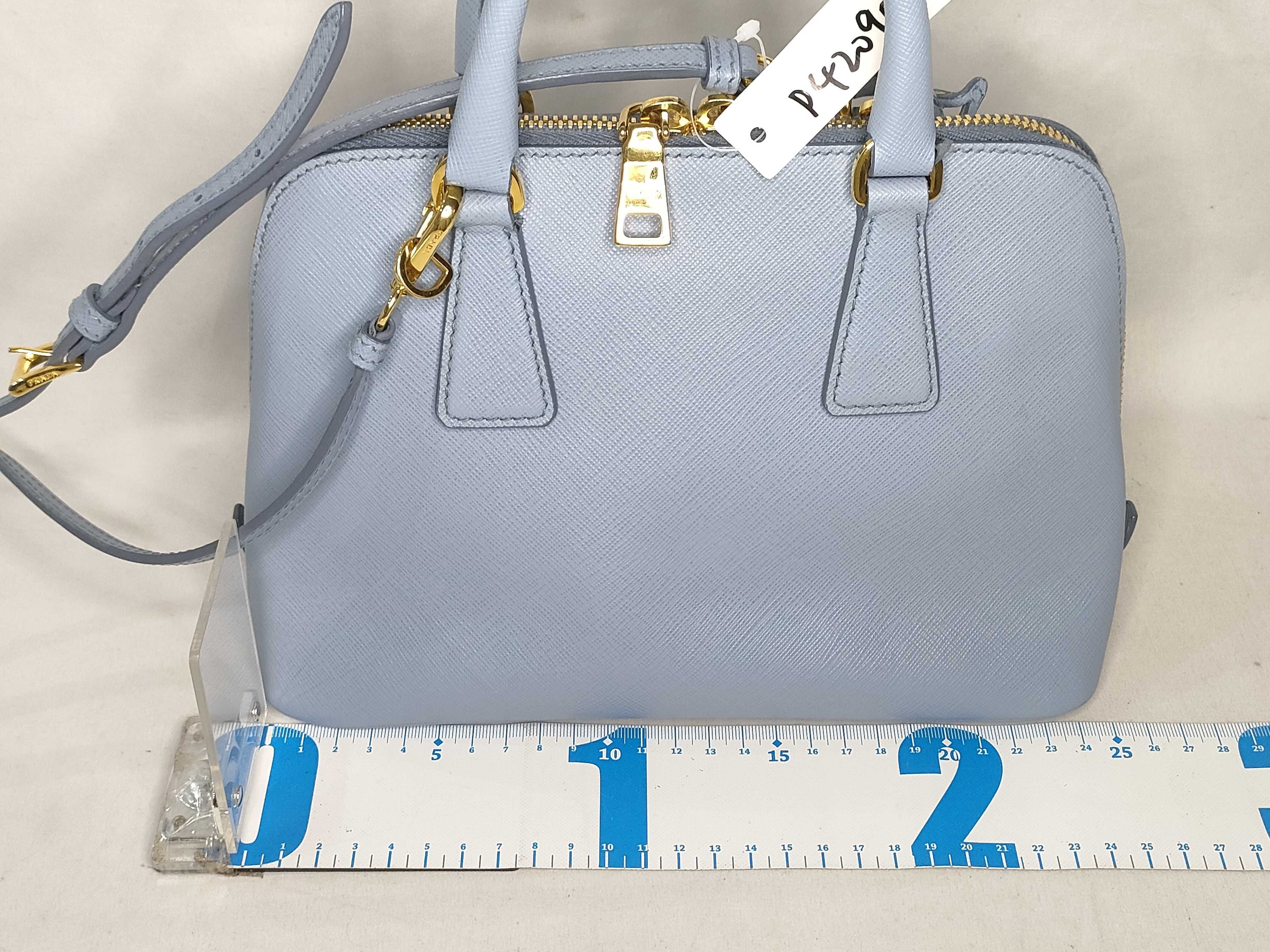 HK-BL0838 Saffiano Leather Blue 2-Way Shoulder Bag (Handbag) — view 2