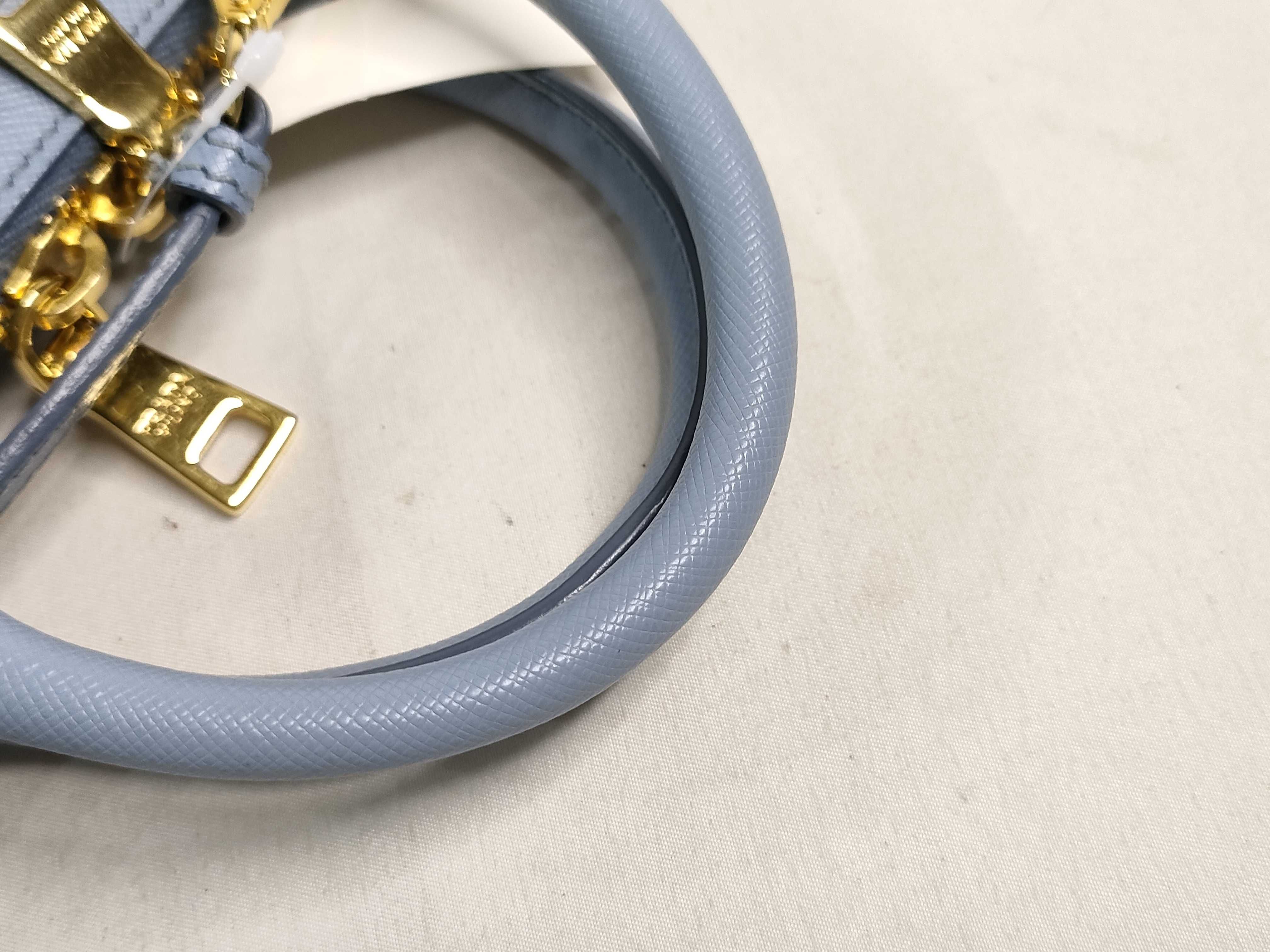 HK-BL0838 Saffiano Leather Blue 2-Way Shoulder Bag (Handbag) — view 4