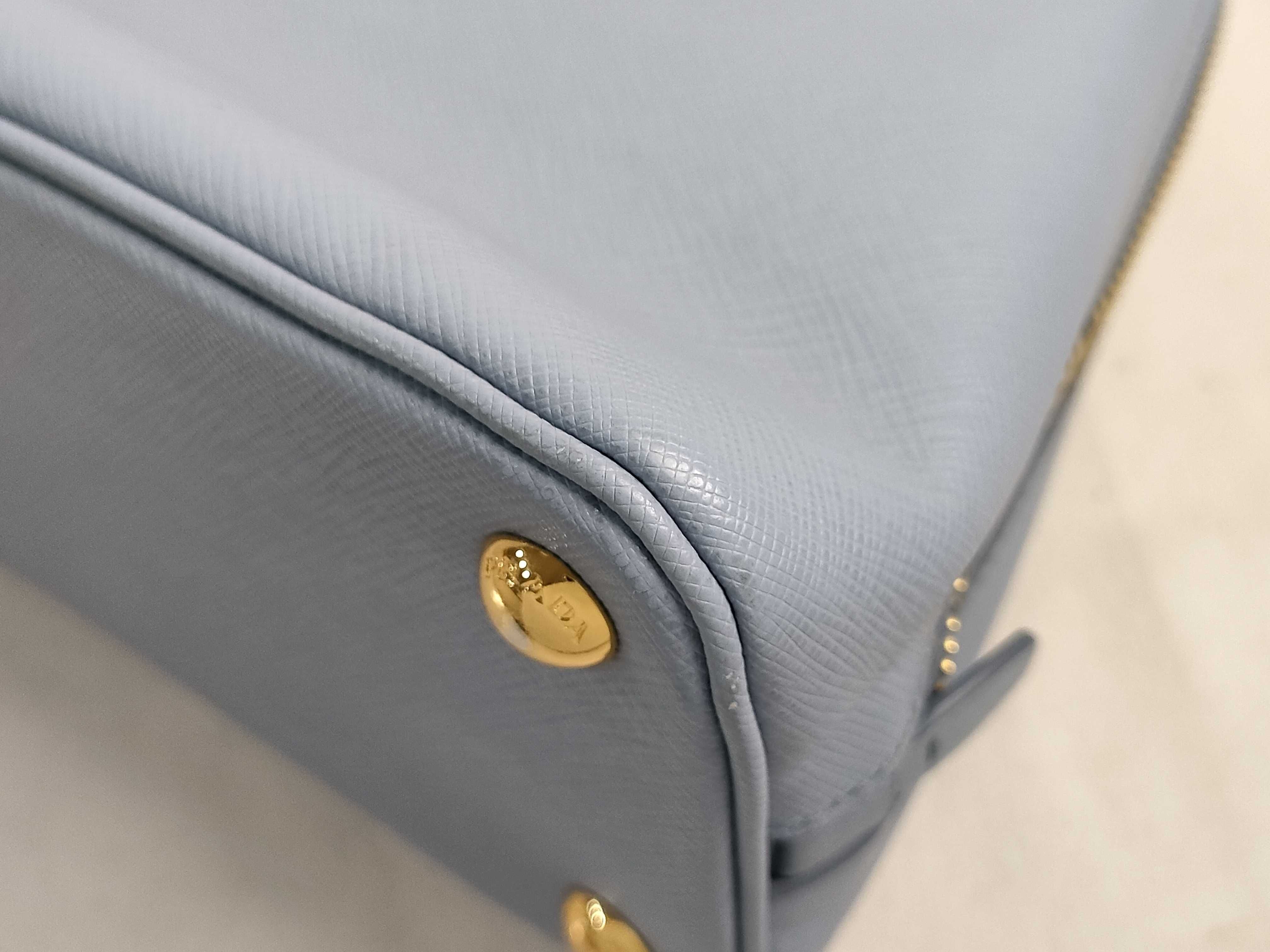 HK-BL0838 Saffiano Leather Blue 2-Way Shoulder Bag (Handbag) — view 7