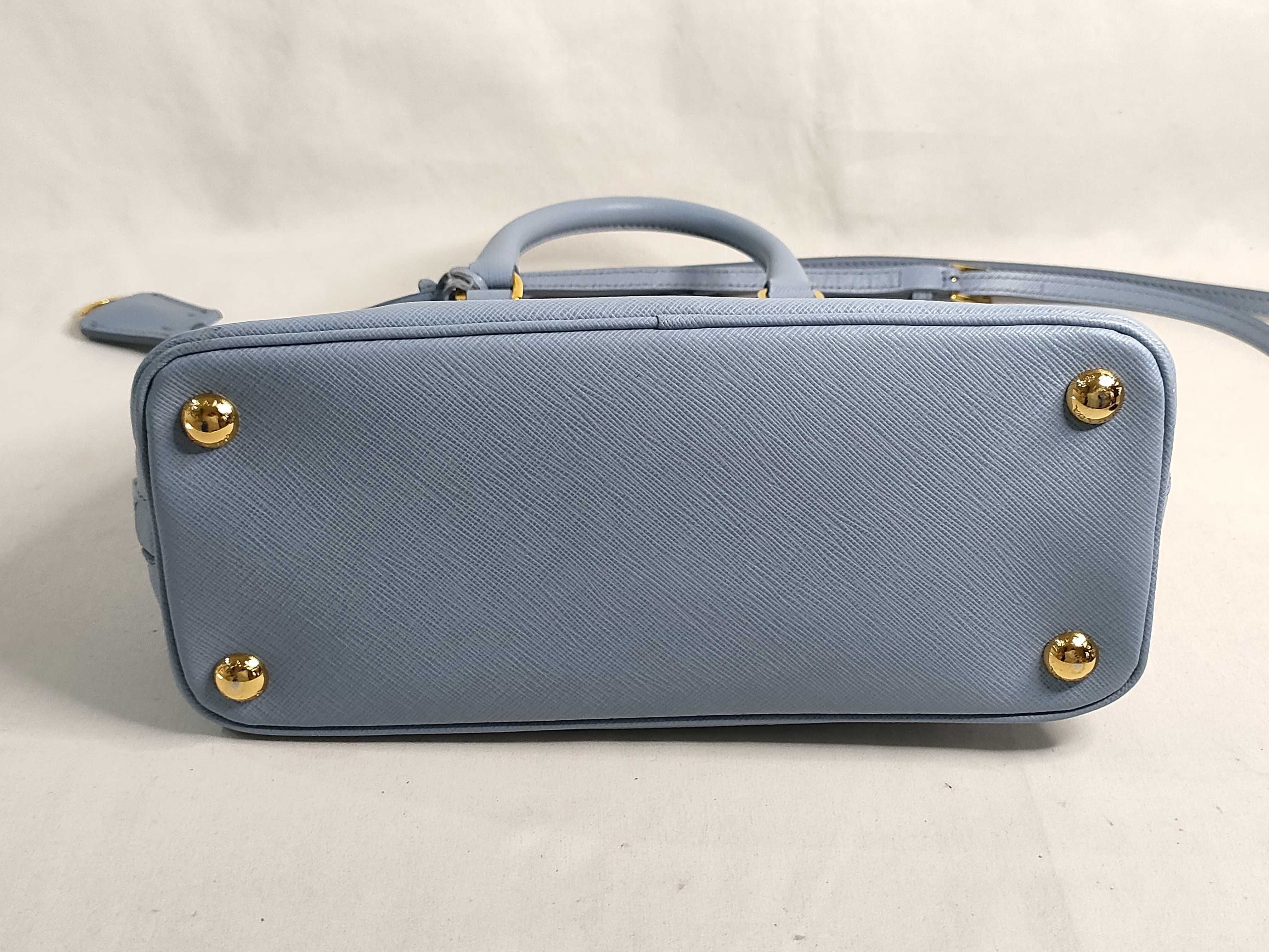 HK-BL0838 Saffiano Leather Blue 2-Way Shoulder Bag (Handbag) — view 8