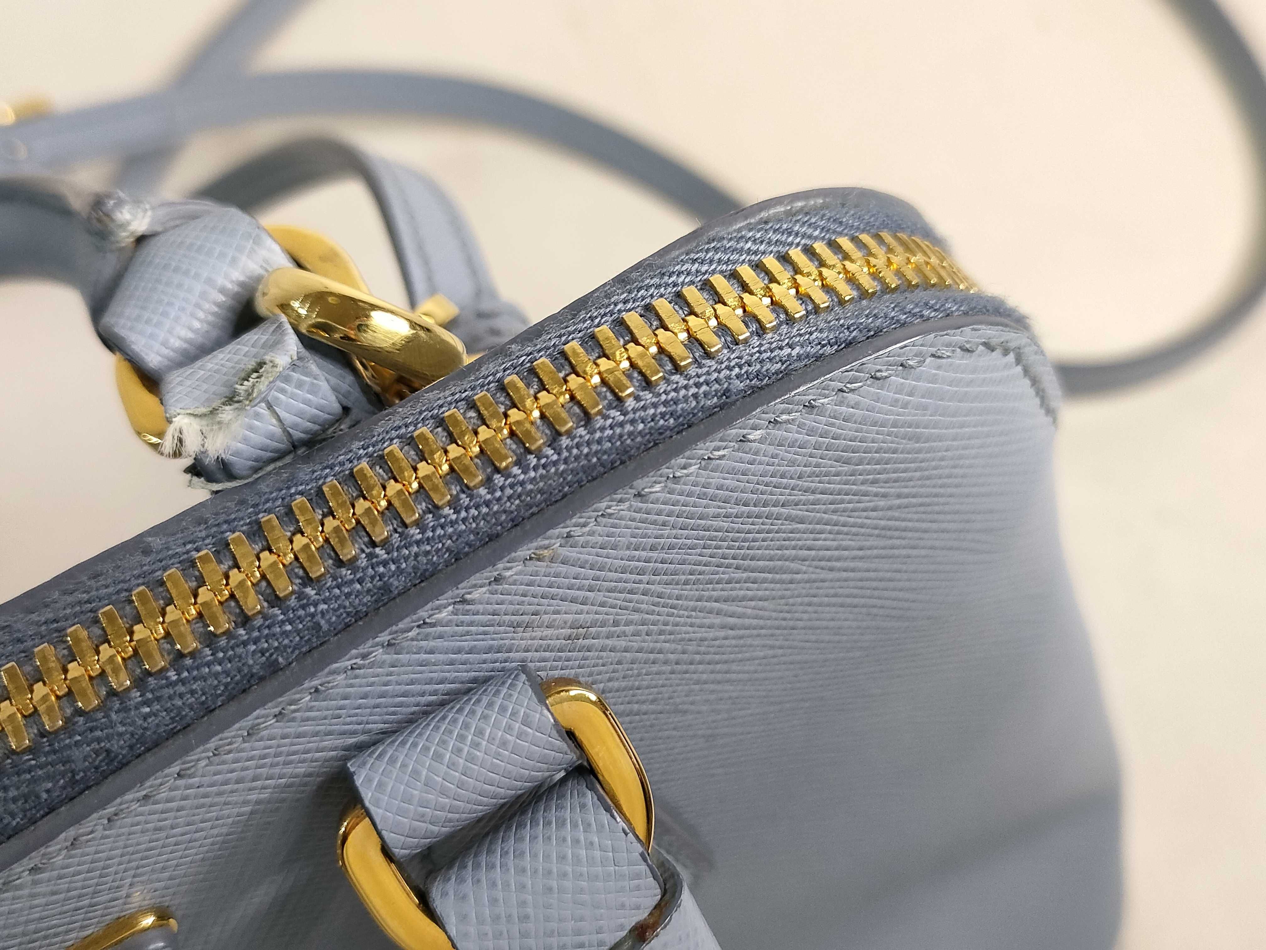 HK-BL0838 Saffiano Leather Blue 2-Way Shoulder Bag (Handbag) — view 9