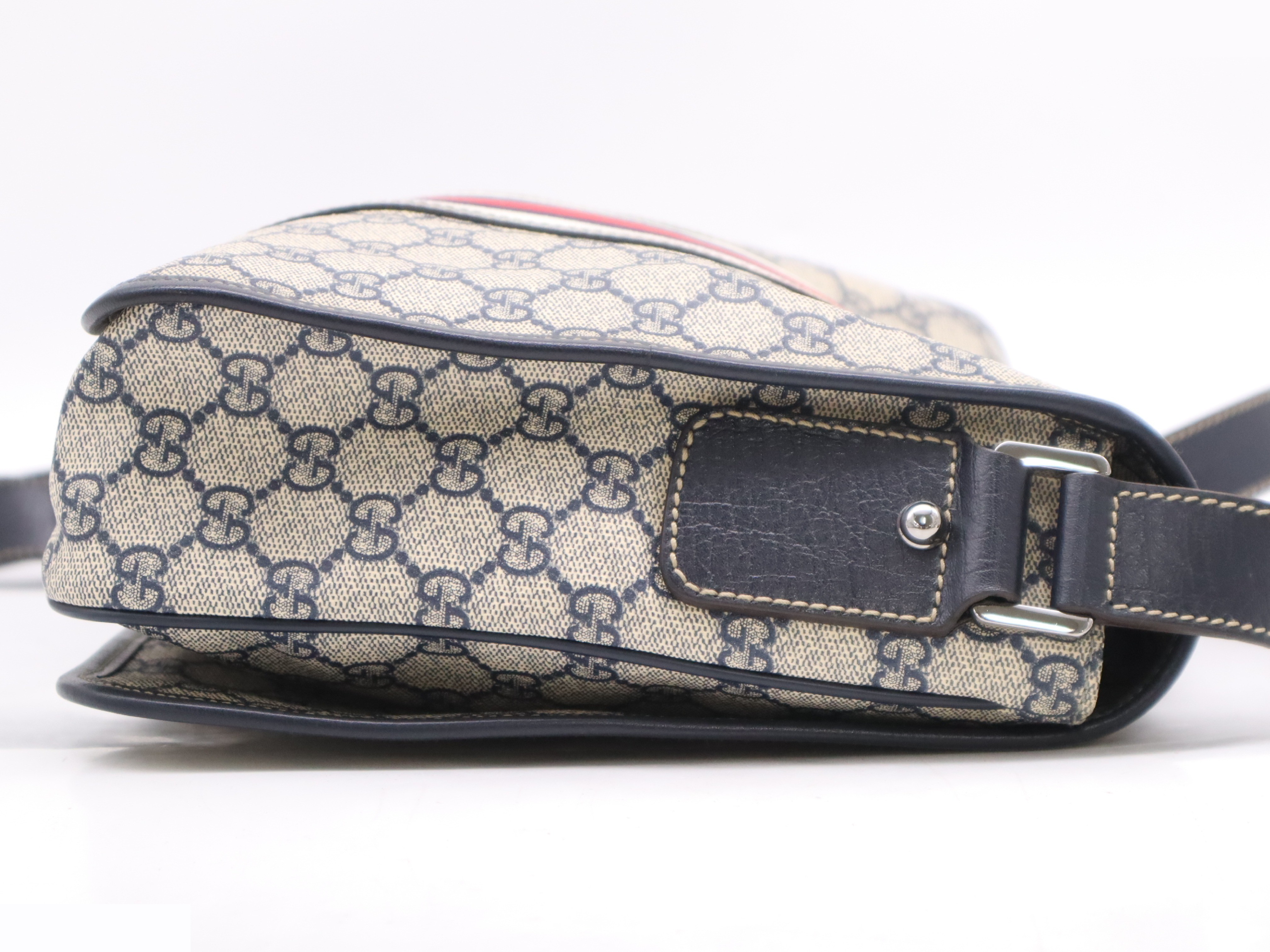 GG Supreme Sherry Line Shoulder Bag Beige Navy Red — view 5