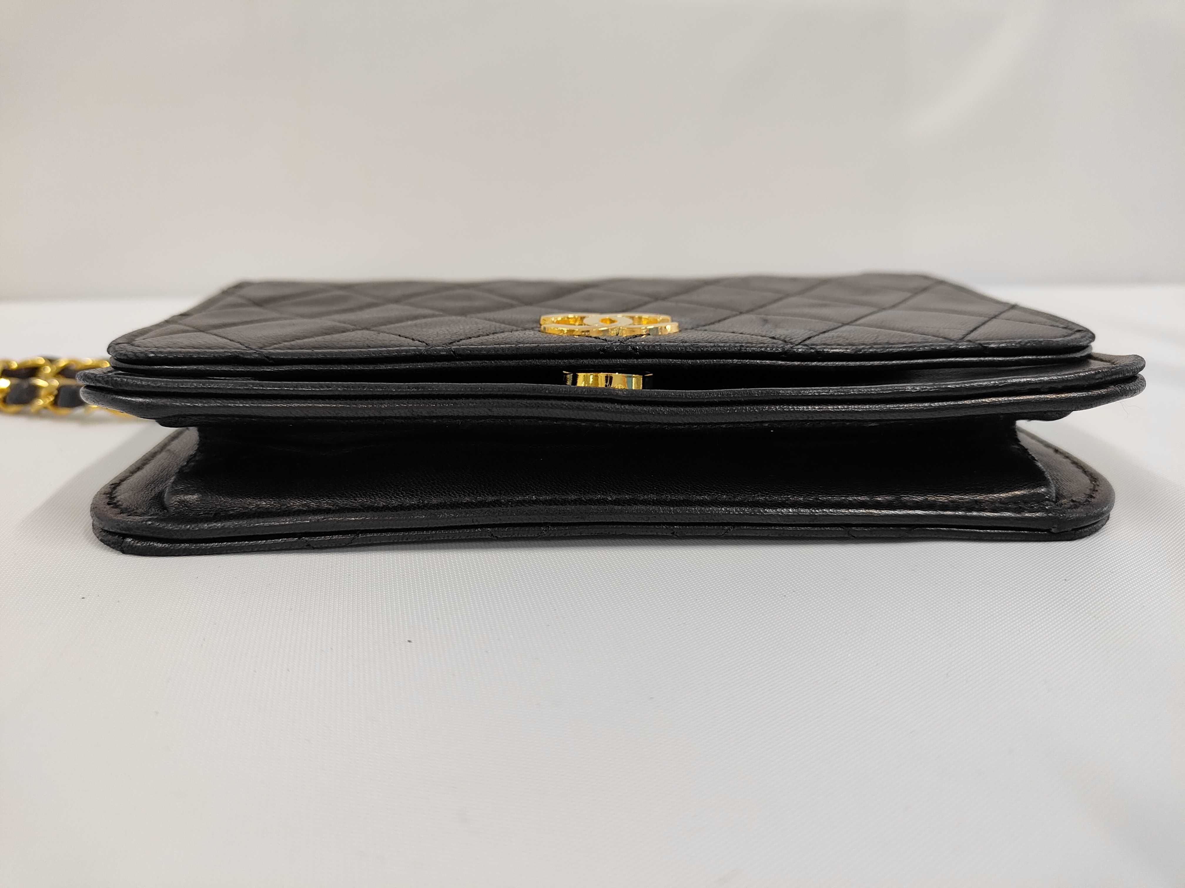 Matelassé Chain Shoulder Bag, Lambskin, Black Shoulder Bag — view 3