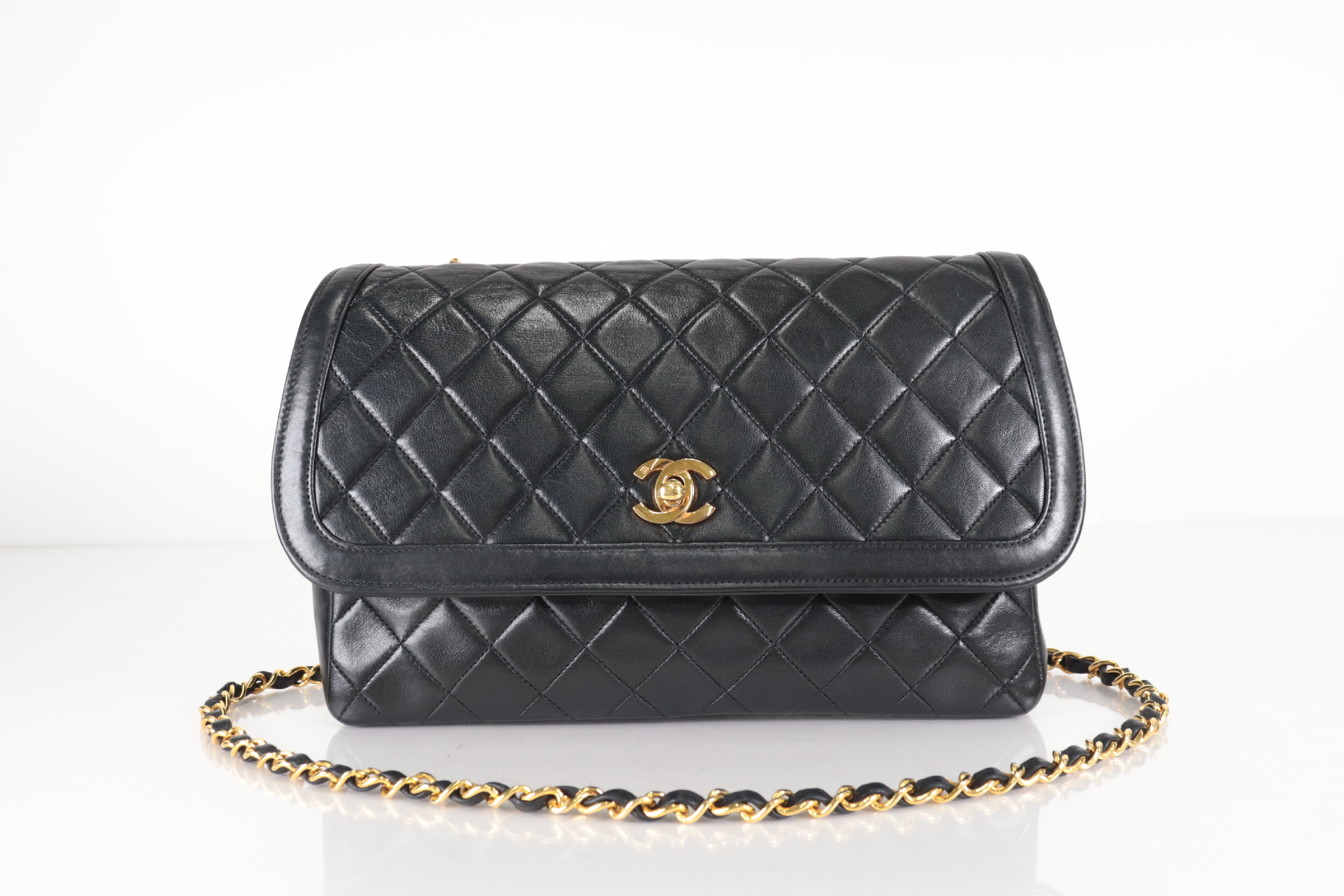 Turnlock Lambskin Chain Shoulder Bag with Inner Pouch (Serial Number 1) — view 2