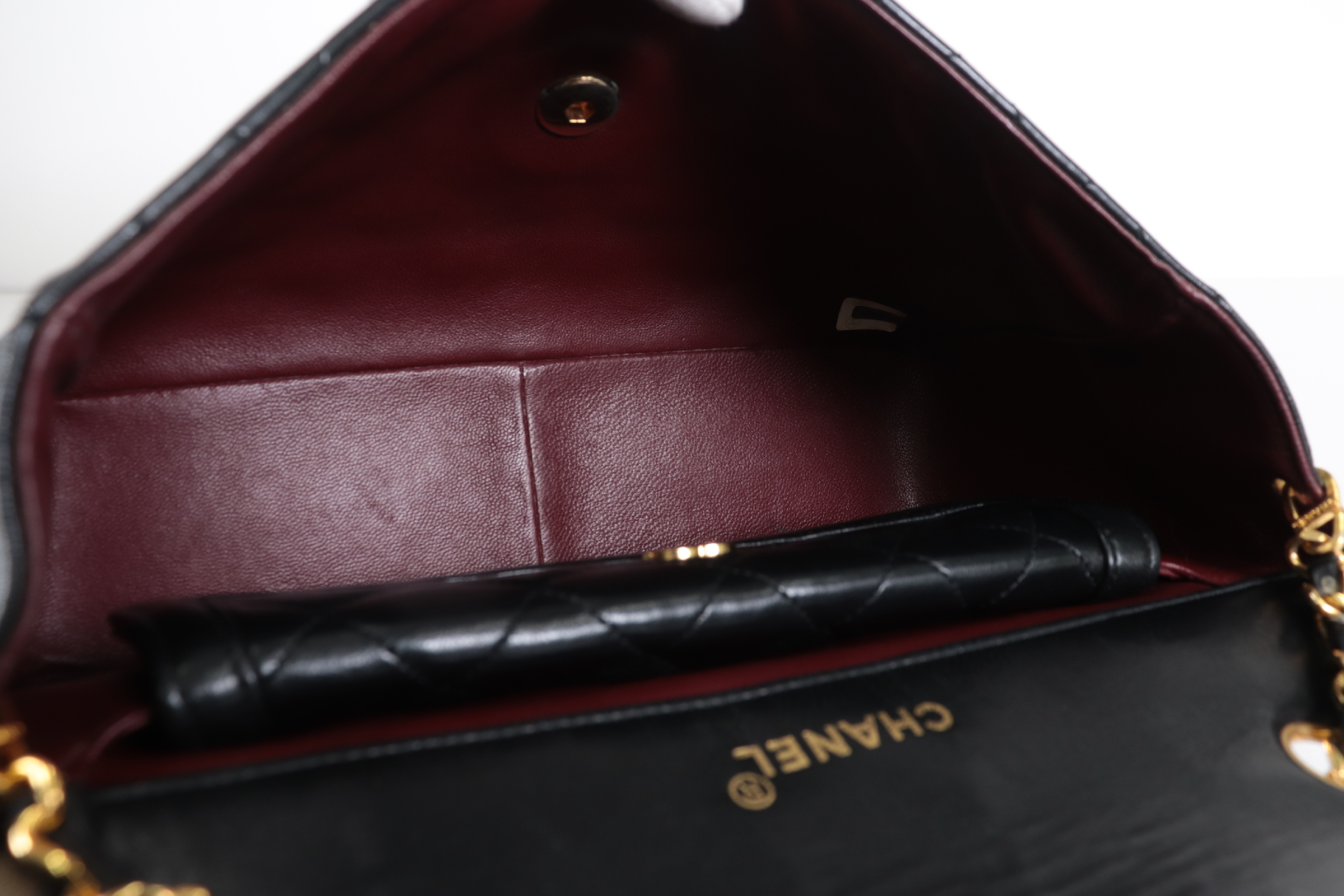 Turnlock Lambskin Chain Shoulder Bag with Inner Pouch (Serial Number 1) — view 9