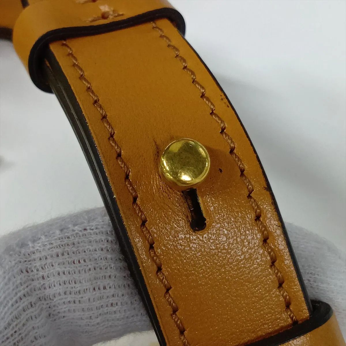 C Crocodile Embossed 2-Way Handbag Brown x Yellow — view 11