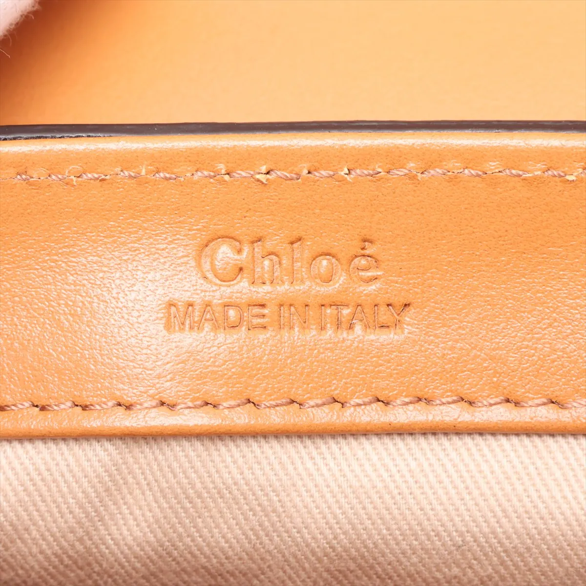 C Crocodile Embossed 2-Way Handbag Brown x Yellow — view 9