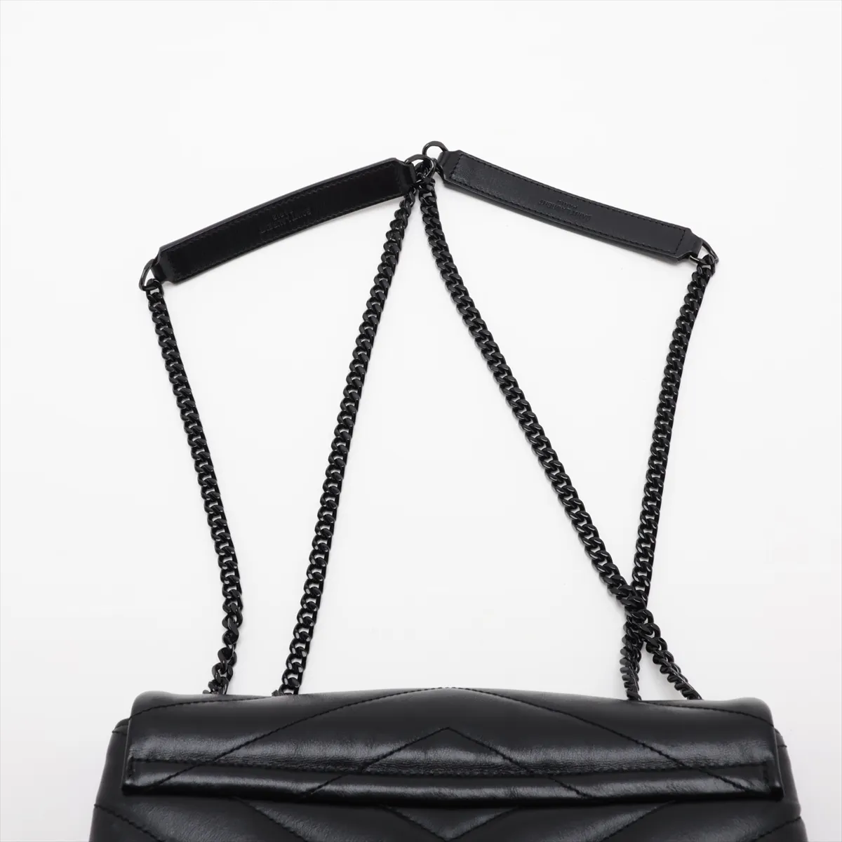 Loulou Leather Chain Shoulder Bag, Black, 494699 — view 6