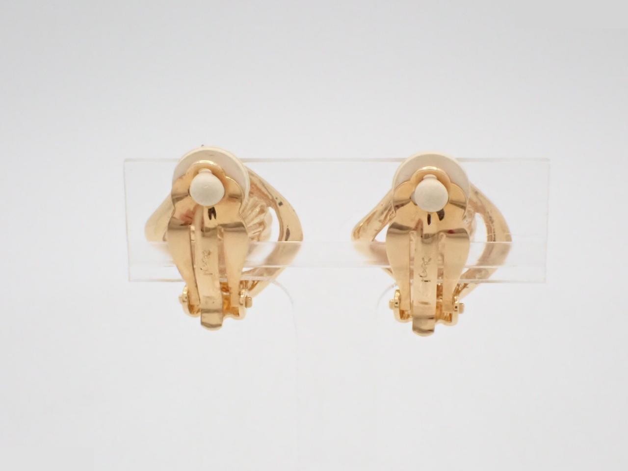 Earrings with rhinestones, gold-plated (GP) finish. — view 2
