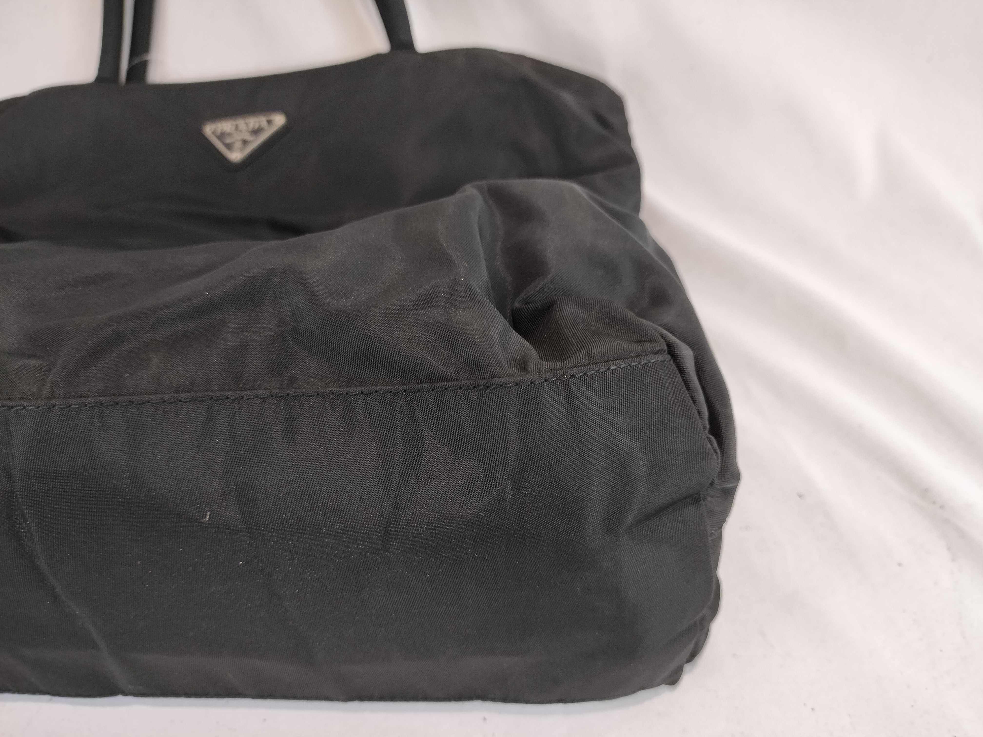 Nylon Triangle Slim Handbag (Black) — view 7