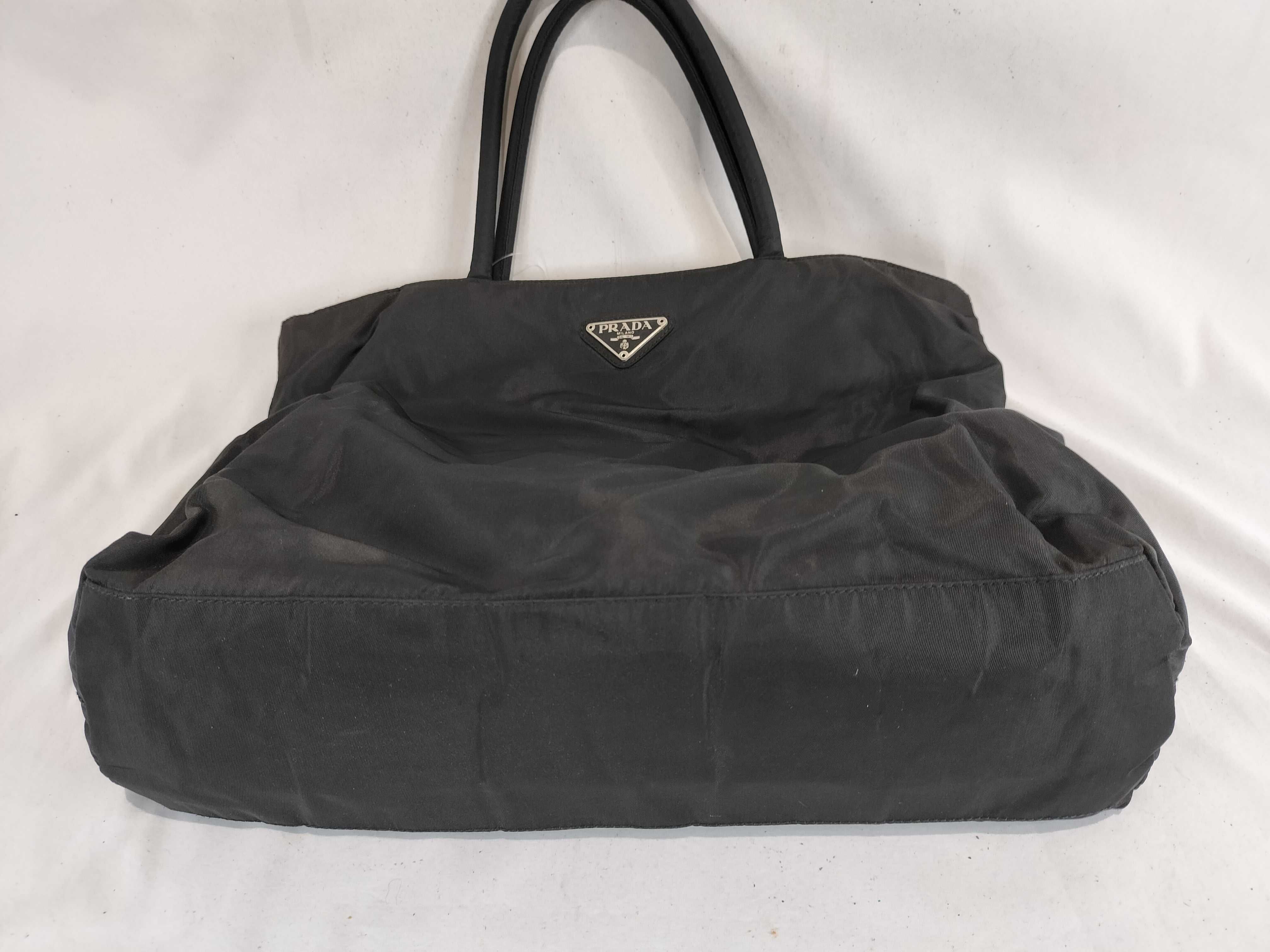 Nylon Triangle Slim Handbag (Black) — view 8