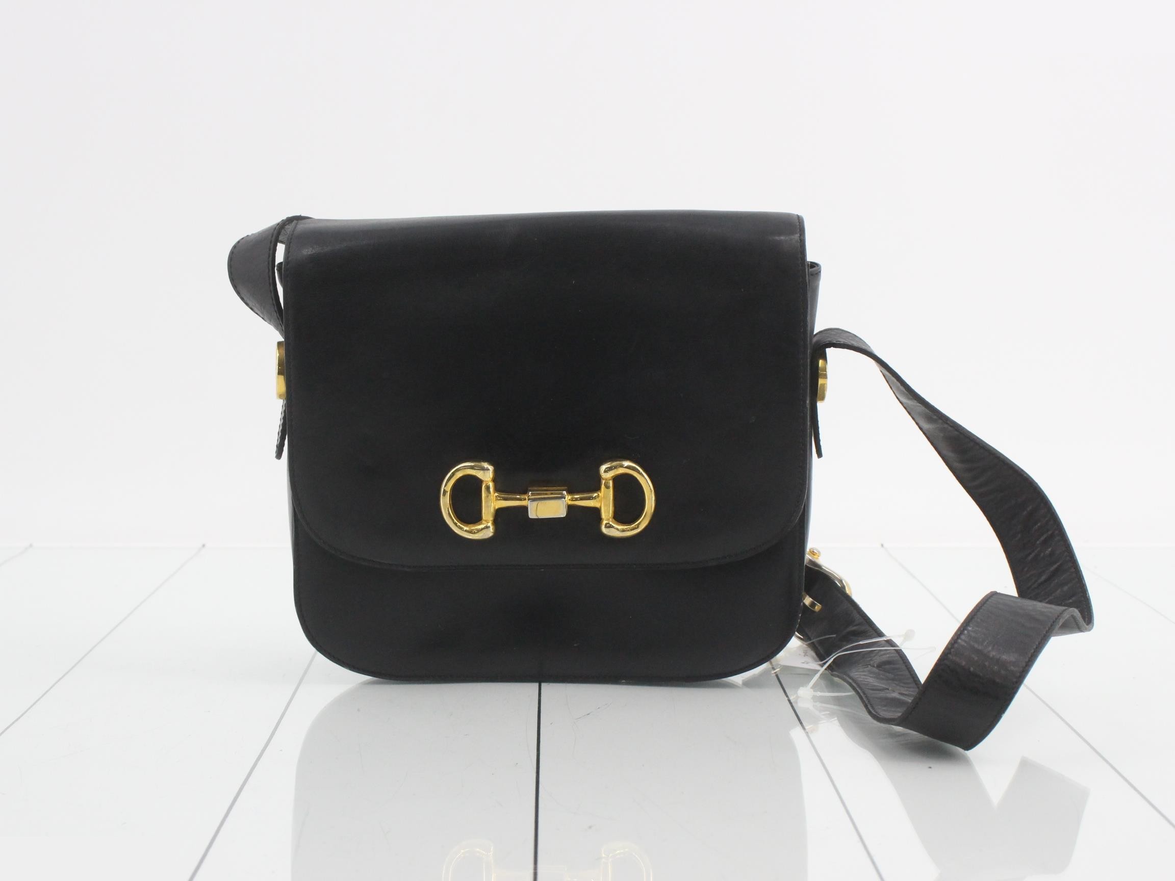 Shoulder bag, leather, black