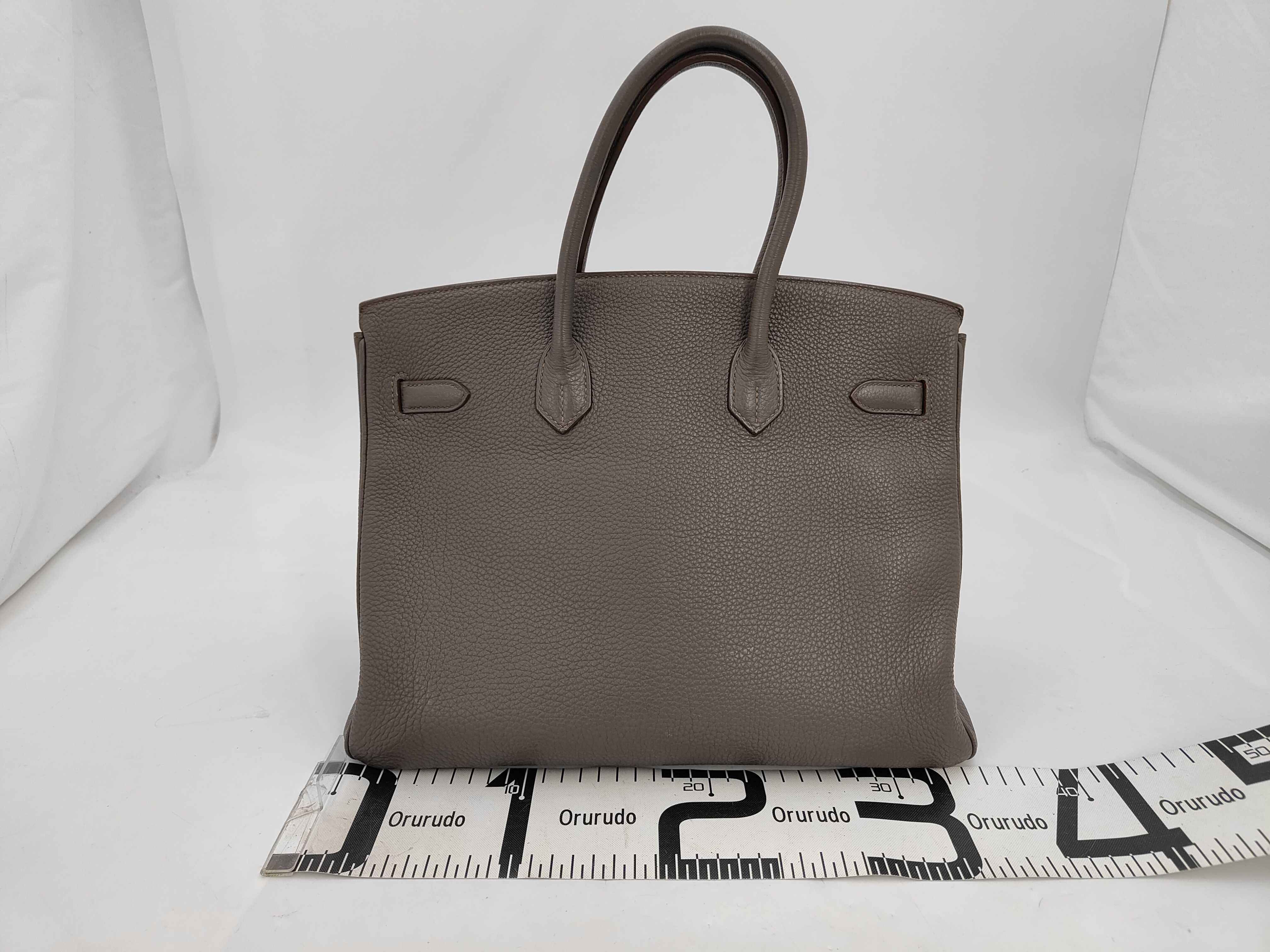 Birkin 35 Togo Etoupe P stamp SV hardware handbag — view 2