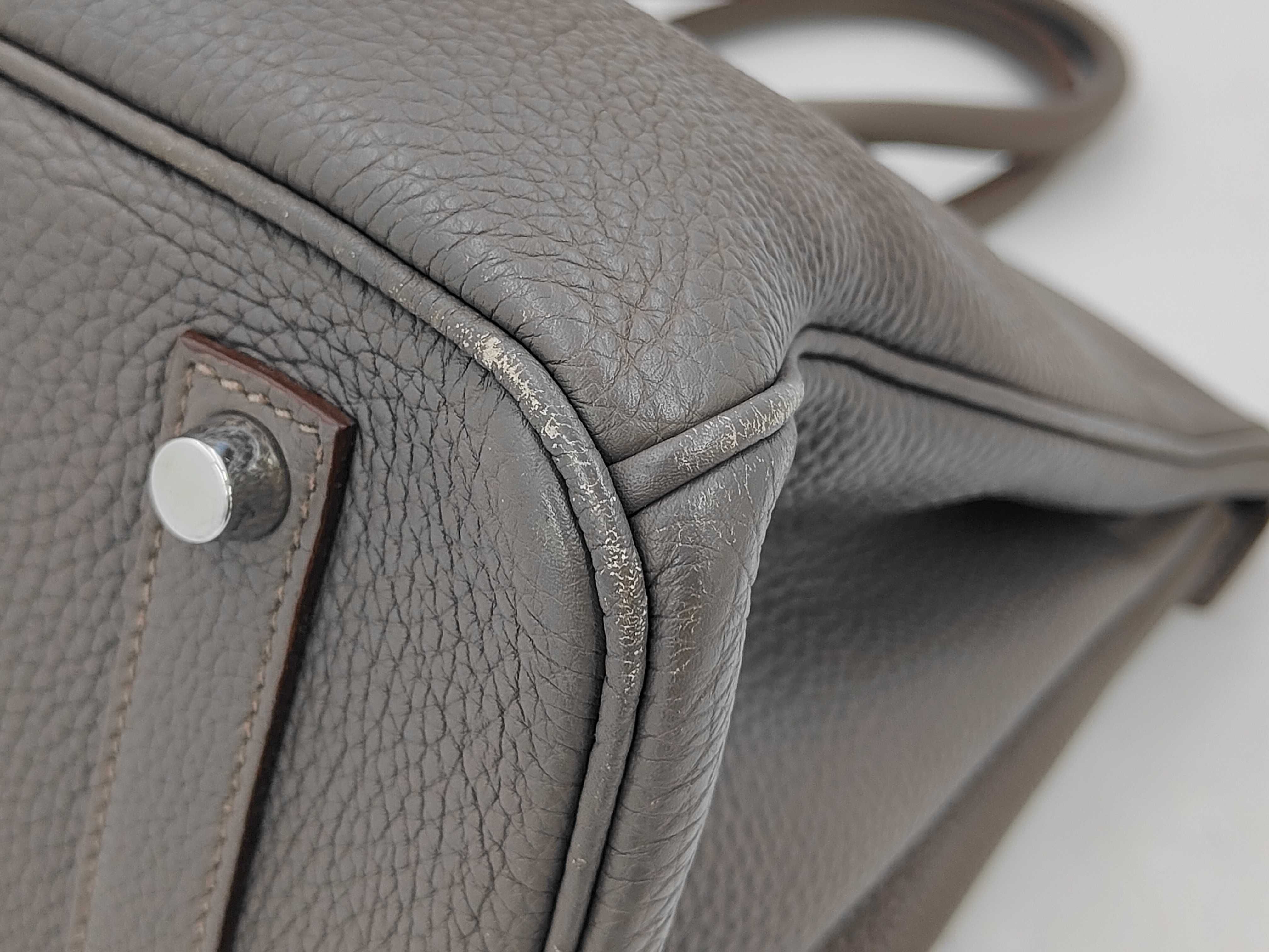 Birkin 35 Togo Etoupe P stamp SV hardware handbag — view 3