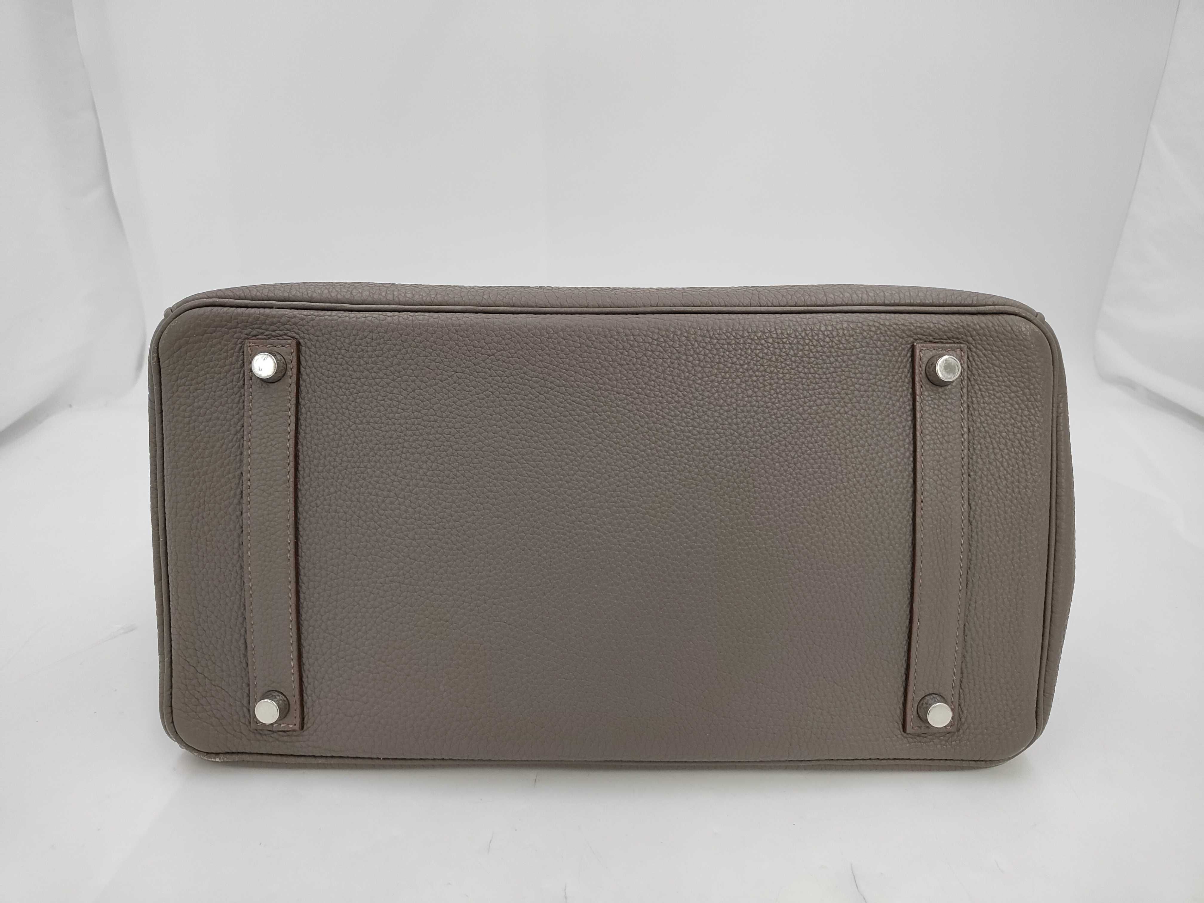 Birkin 35 Togo Etoupe P stamp SV hardware handbag — view 4