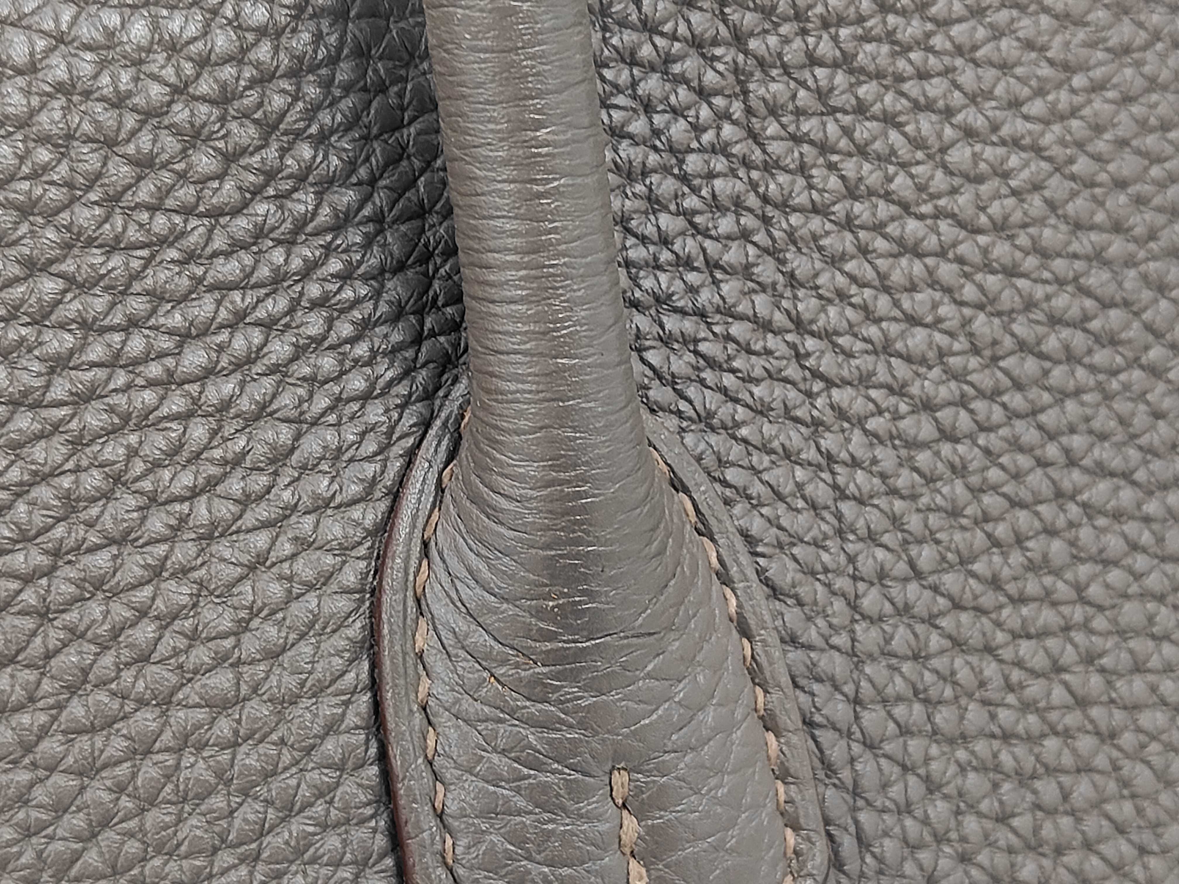 Birkin 35 Togo Etoupe P stamp SV hardware handbag — view 7