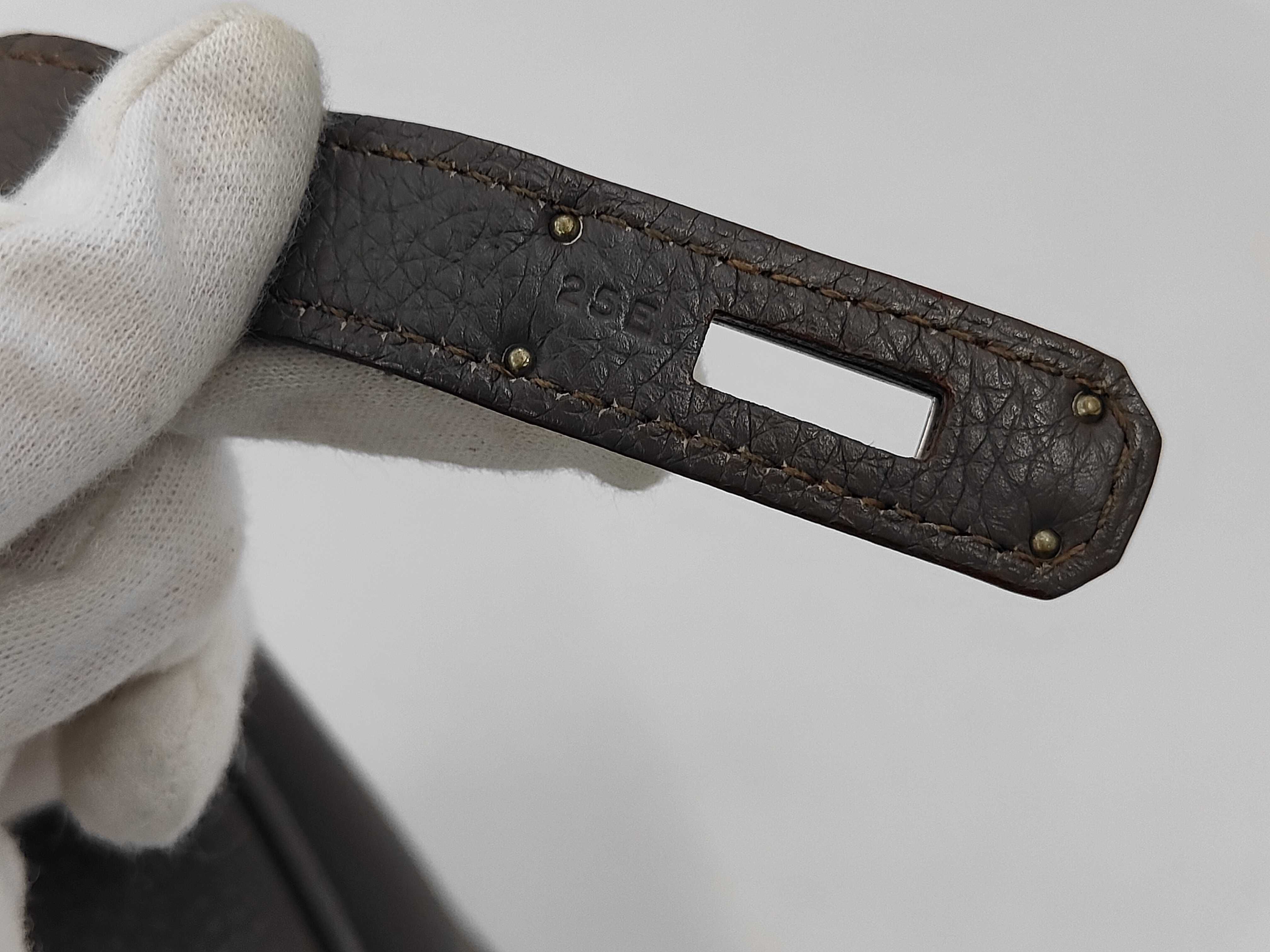 Birkin 35 Togo Etoupe P stamp SV hardware handbag — view 8