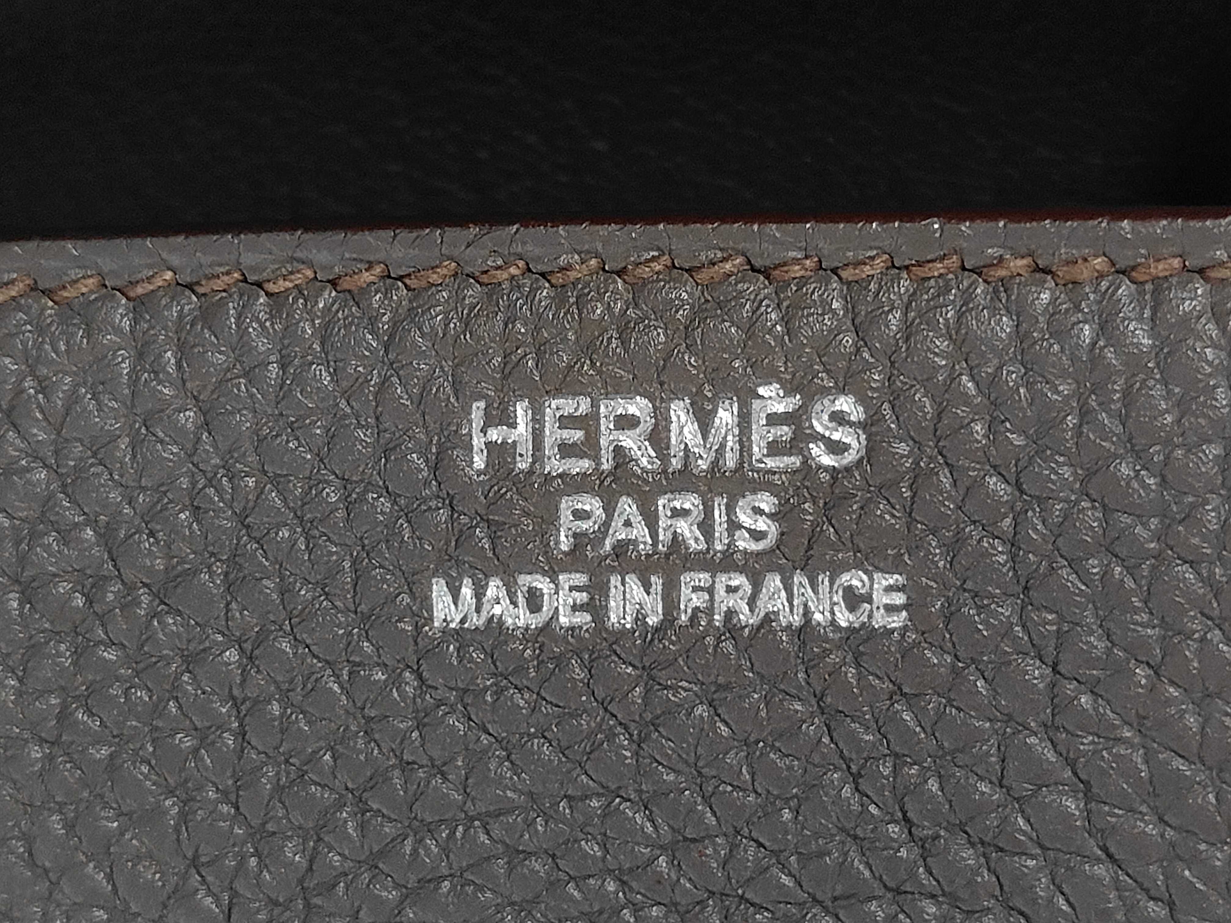 Birkin 35 Togo Etoupe P stamp SV hardware handbag — view 9