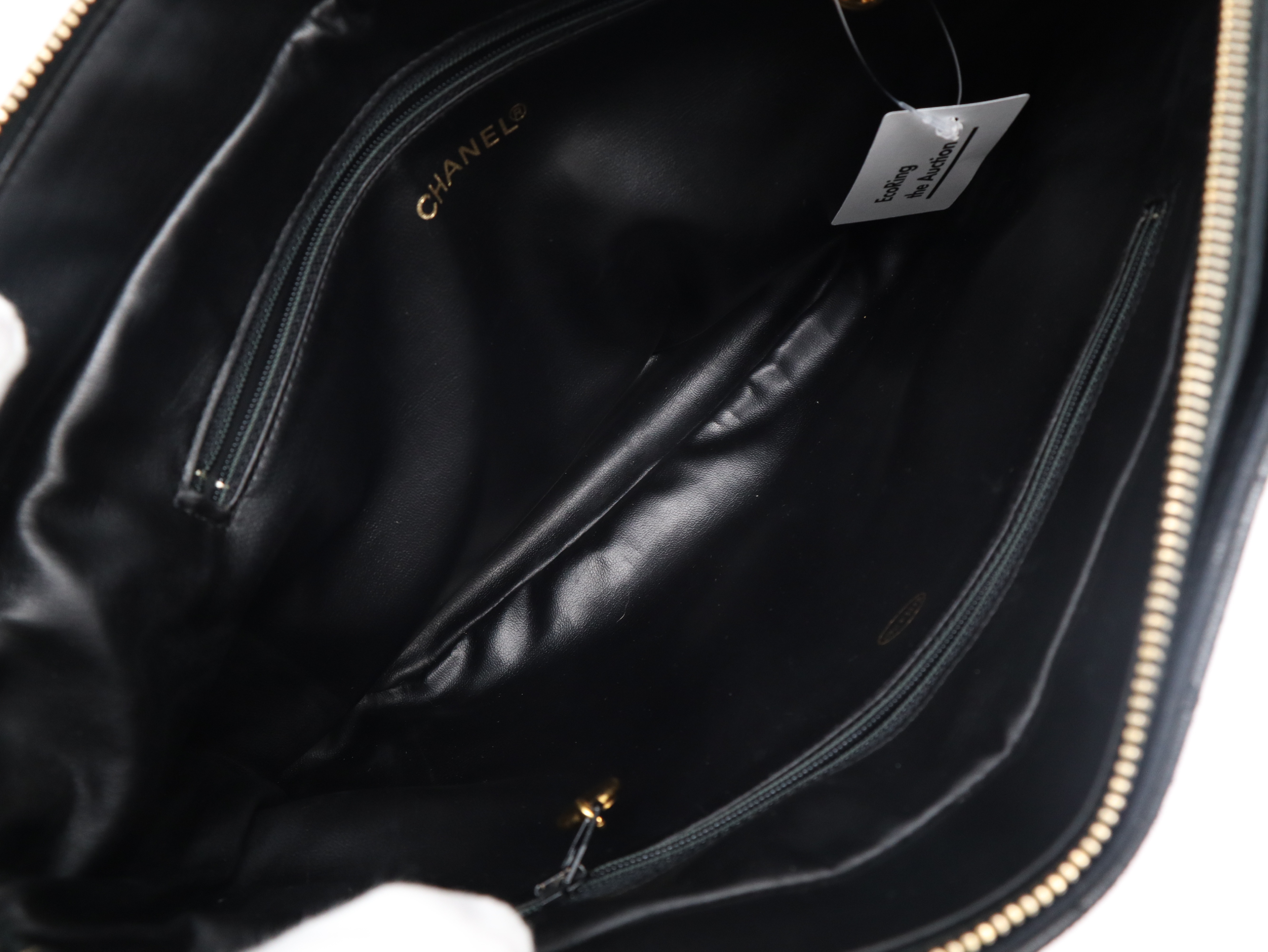 Lambskin V-stitch Chain Shoulder Bag with Gold Hardware, Black — view 8