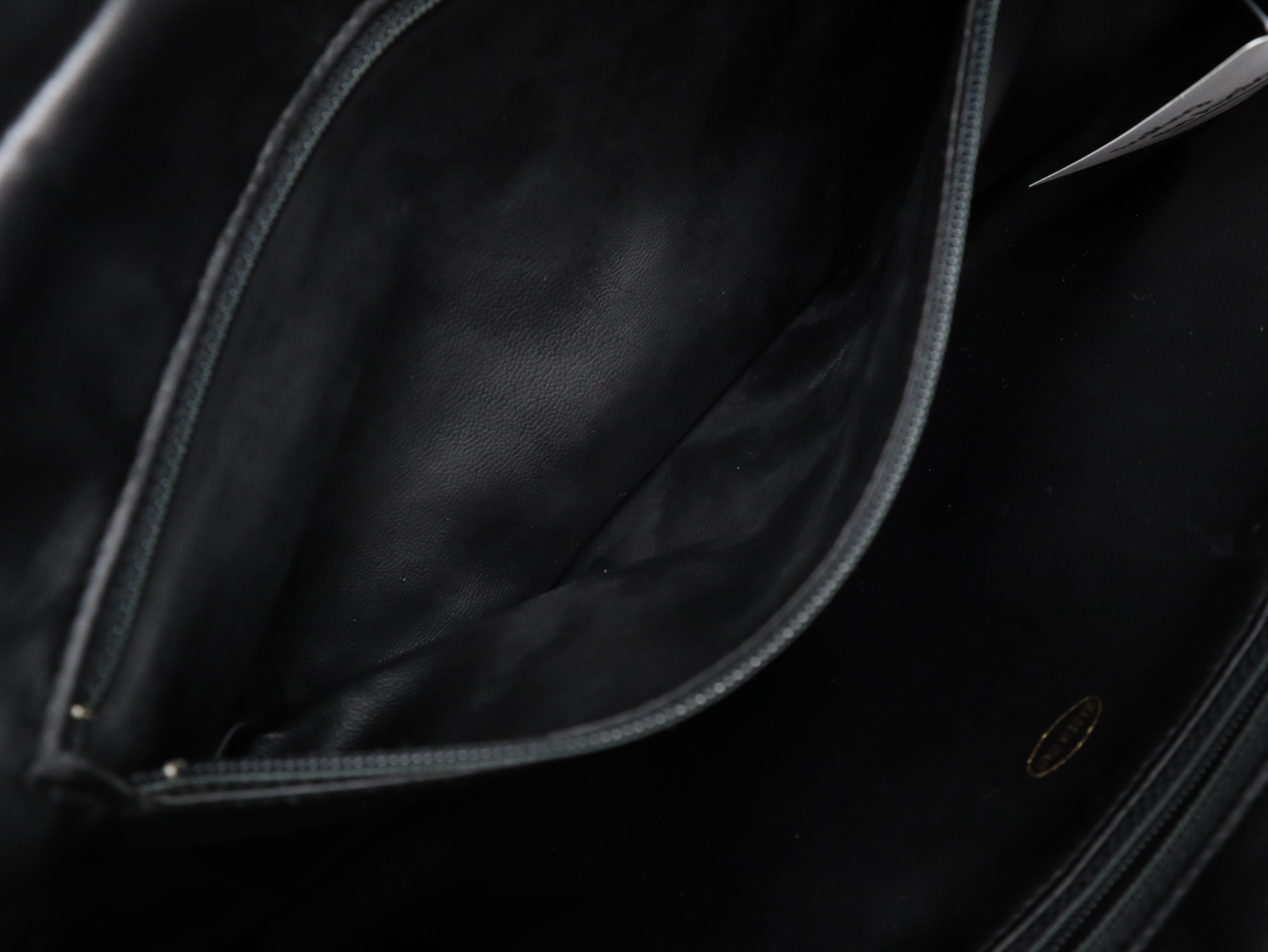 Lambskin V-stitch Chain Shoulder Bag with Gold Hardware, Black — view 9