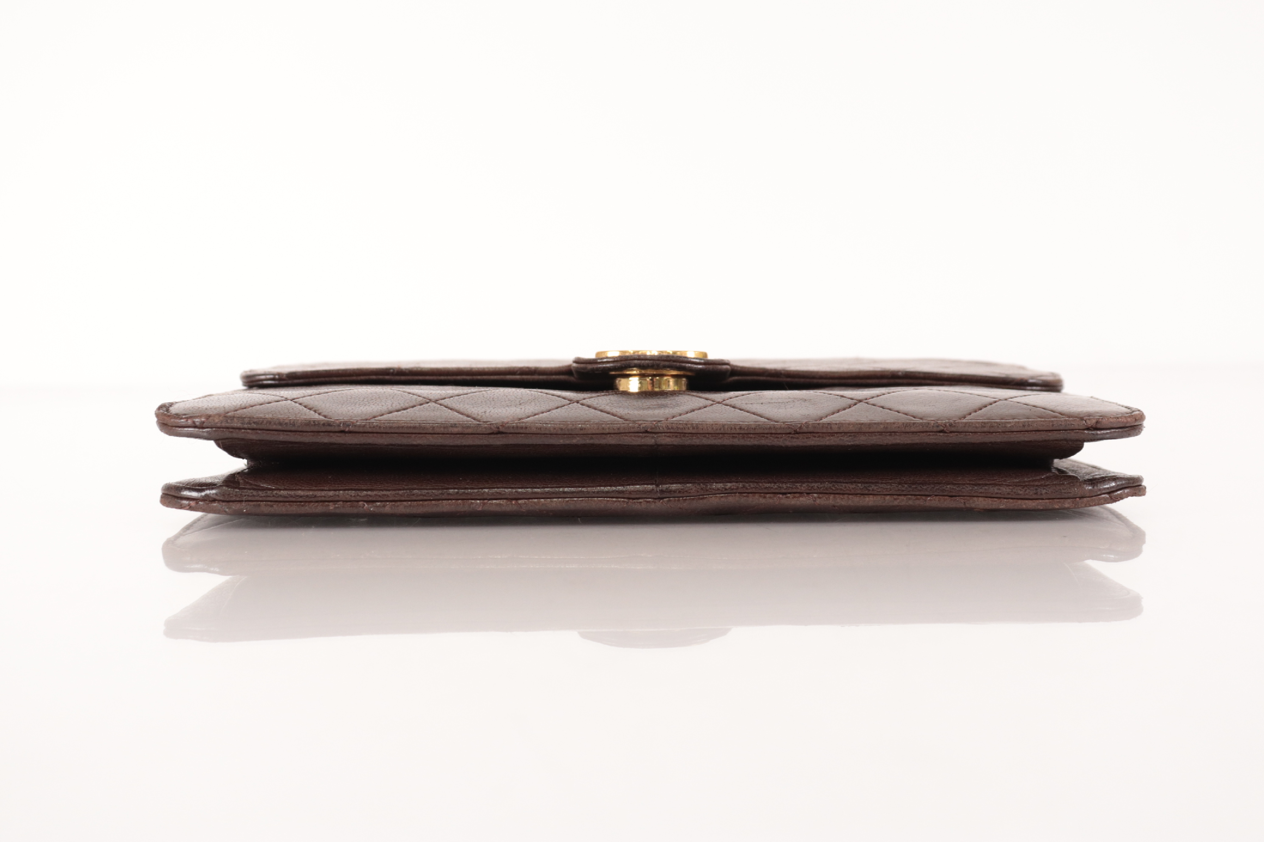 Matelassé Lambskin Push Chain Shoulder Bag, Brown, Series 8 (Shoulder Bag) — view 6