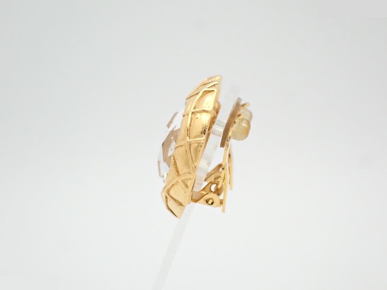 earrings rhinestone gold — view 3