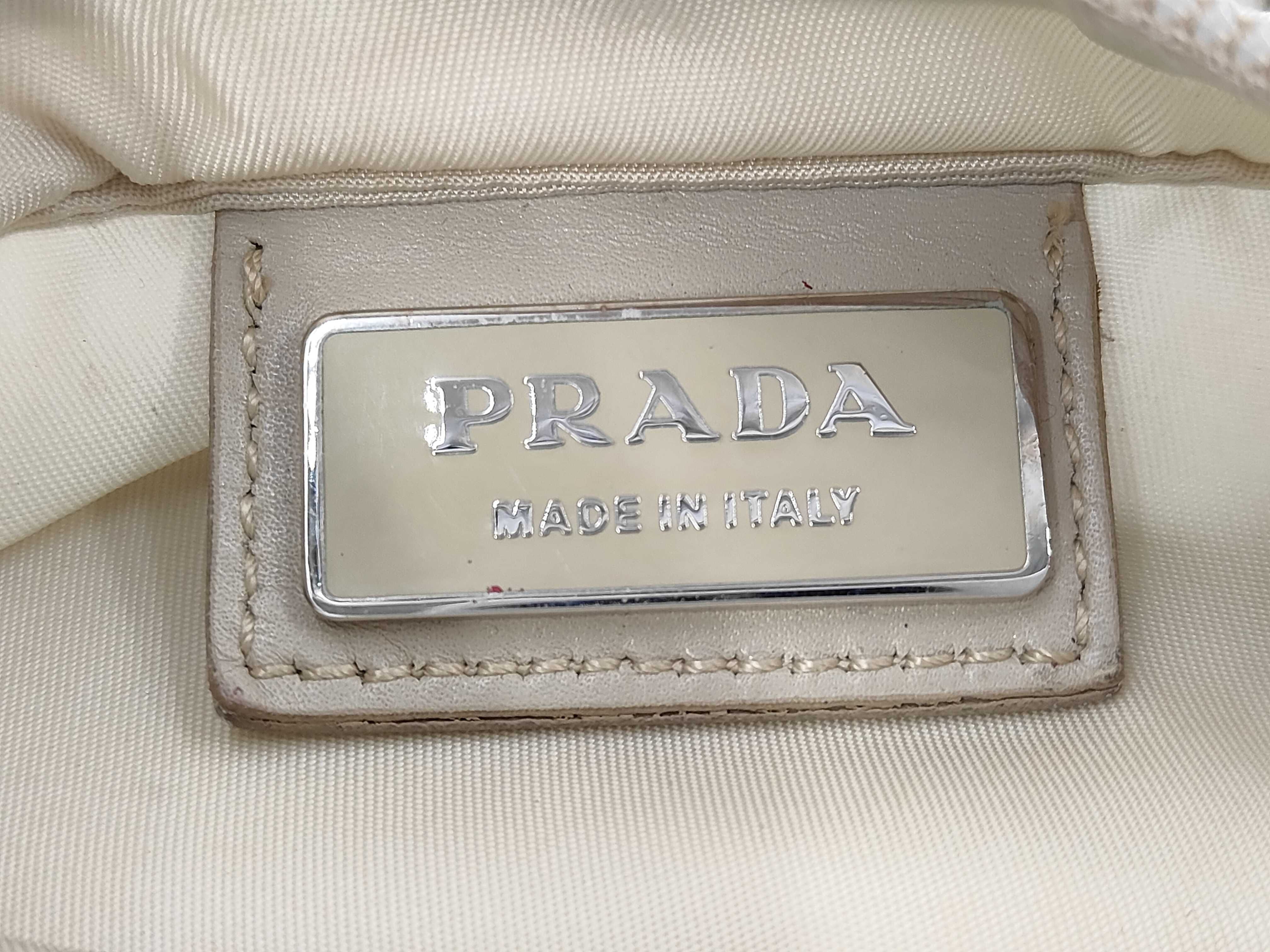 Nylon Shoulder Bag, Beige — view 8