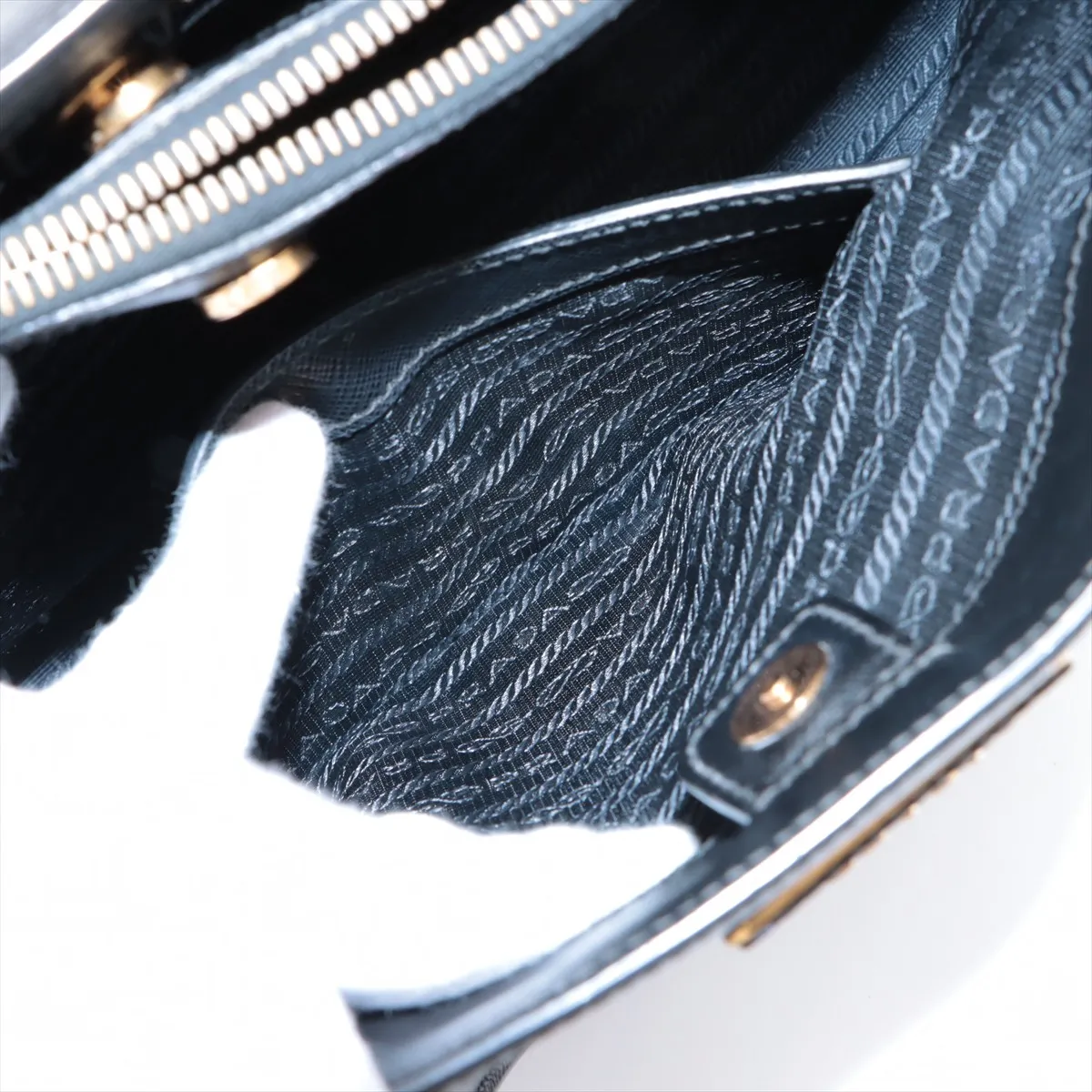 Saffiano Galleria Leather 2-Way Handbag, Black — view 12