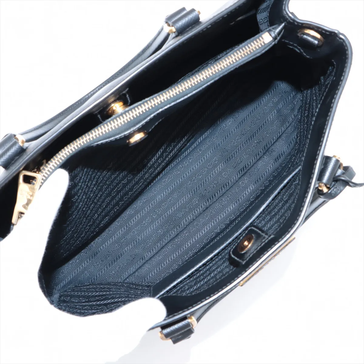 Saffiano Galleria Leather 2-Way Handbag, Black — view 8