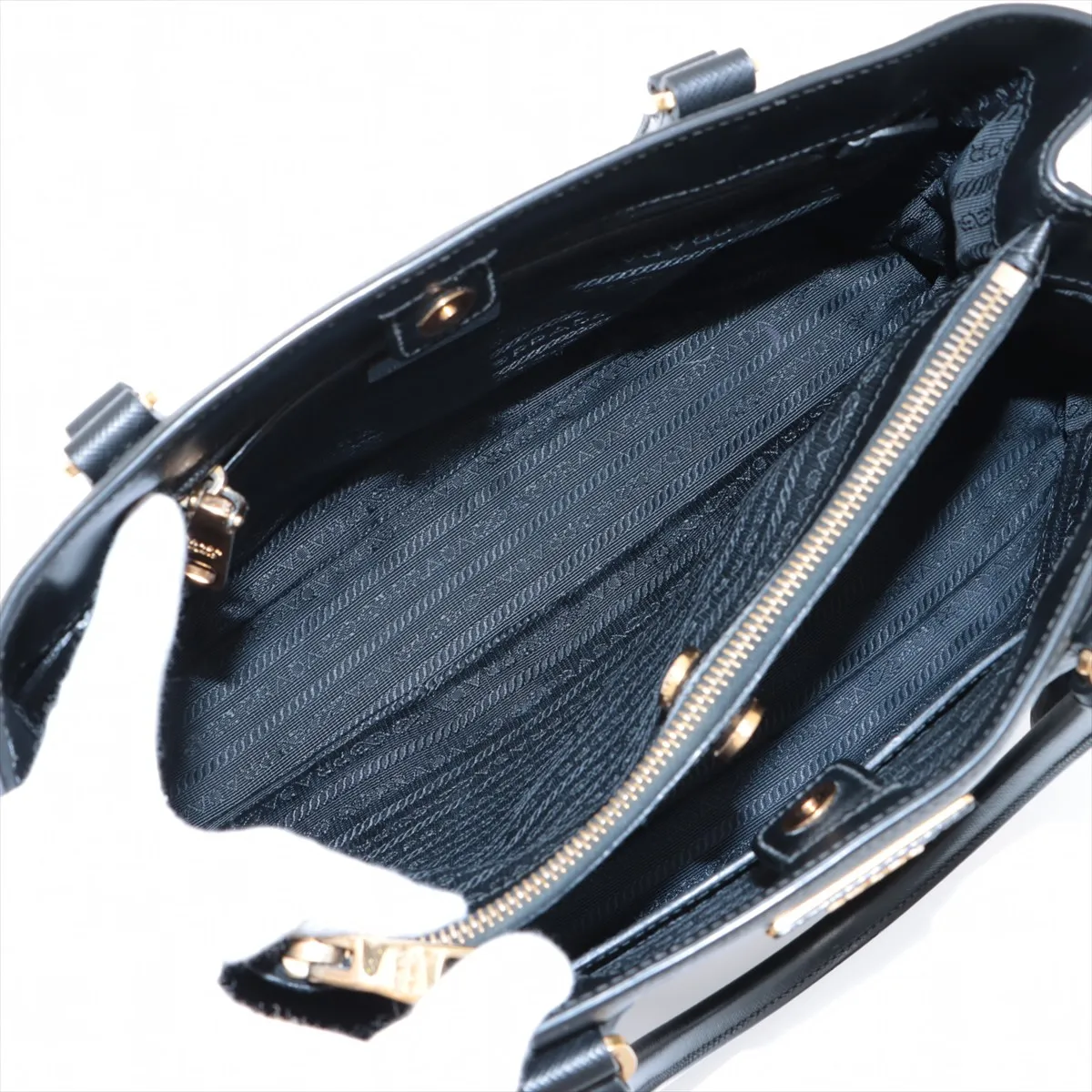 Saffiano Galleria Leather 2-Way Handbag, Black — view 9