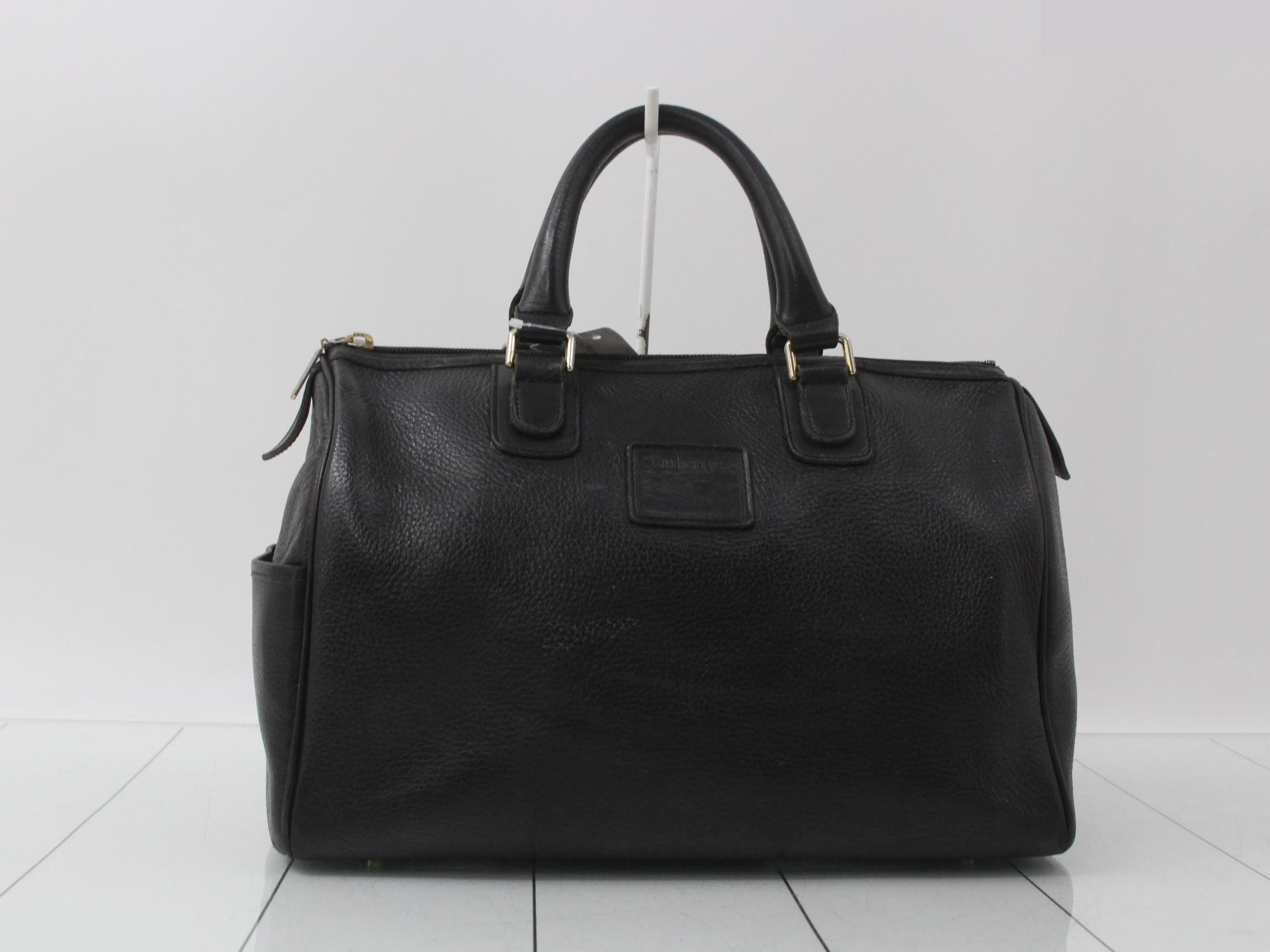 Burberrys Leather Handbag Mini Boston