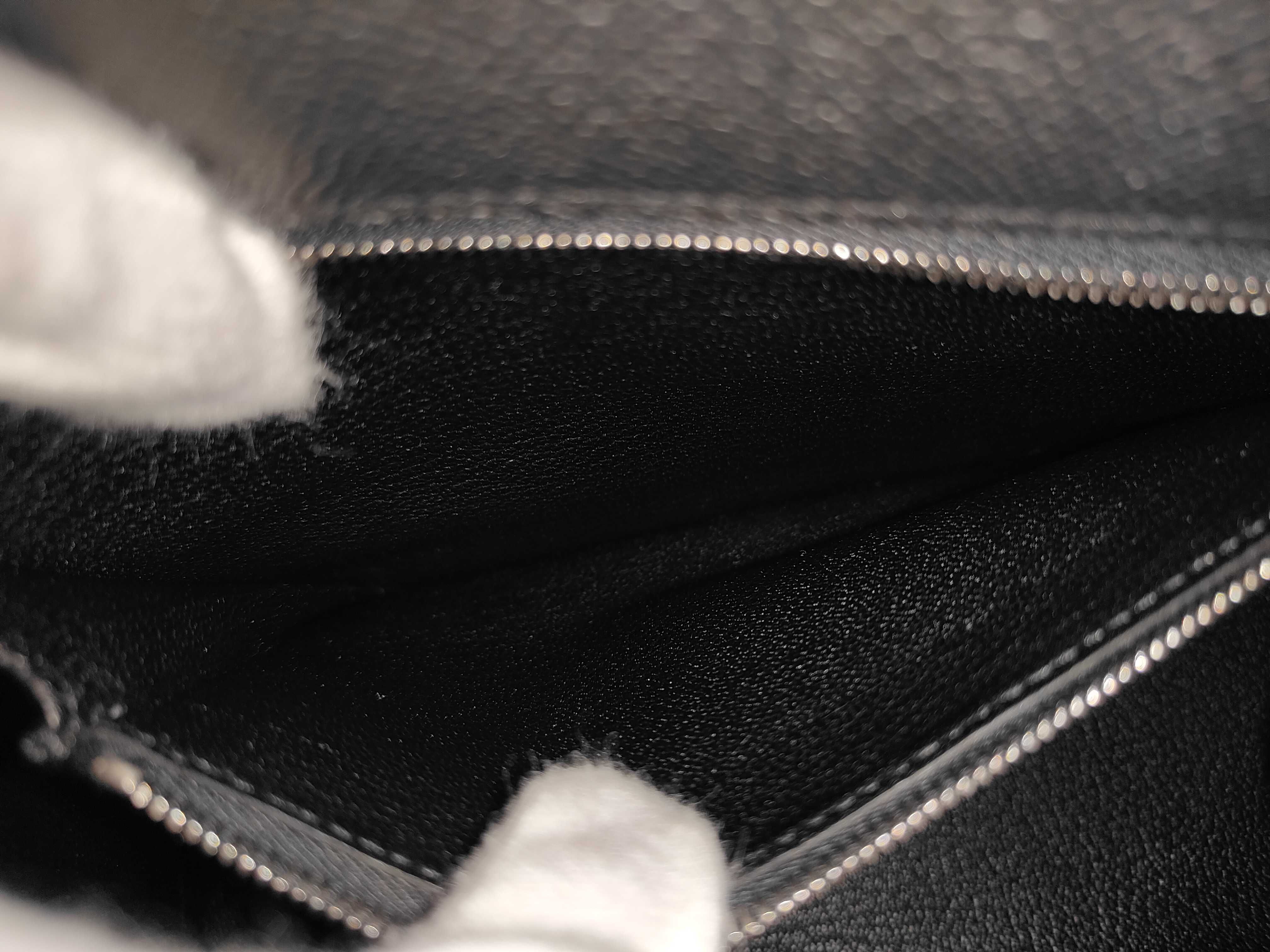 Kelly 25 Black Epsom Leather Handbag with Silver Hardware (K Stamp) — view 12