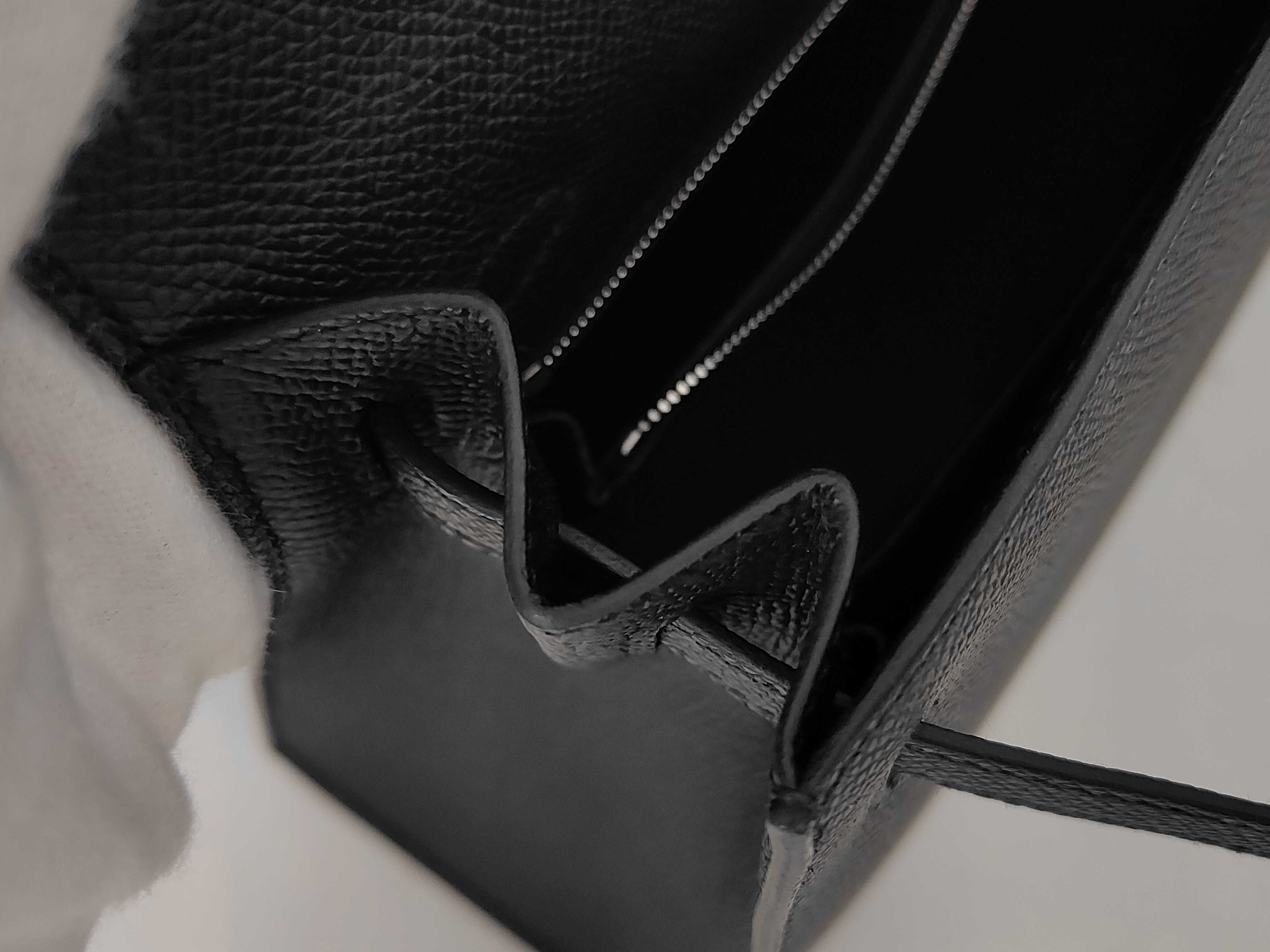 Kelly 25 Black Epsom Leather Handbag with Silver Hardware (K Stamp) — view 13