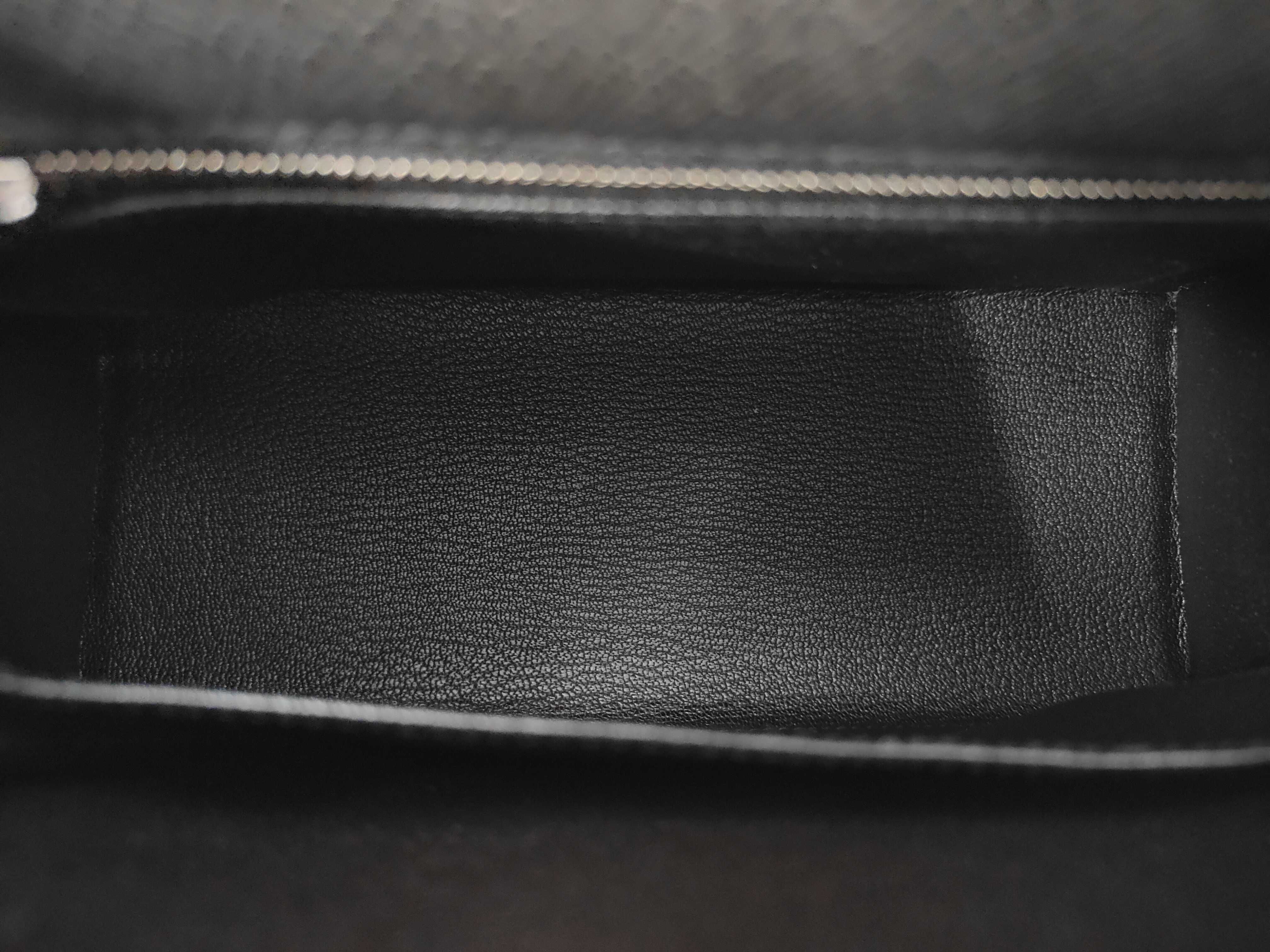 Kelly 25 Black Epsom Leather Handbag with Silver Hardware (K Stamp) — view 8