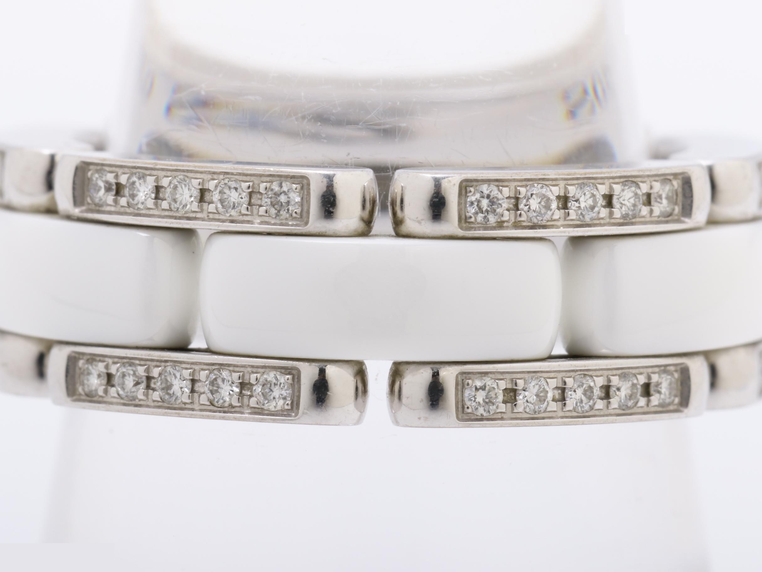 Ultra Diamond Ring, 750WG/White Ceramic, 9.6g — view 2